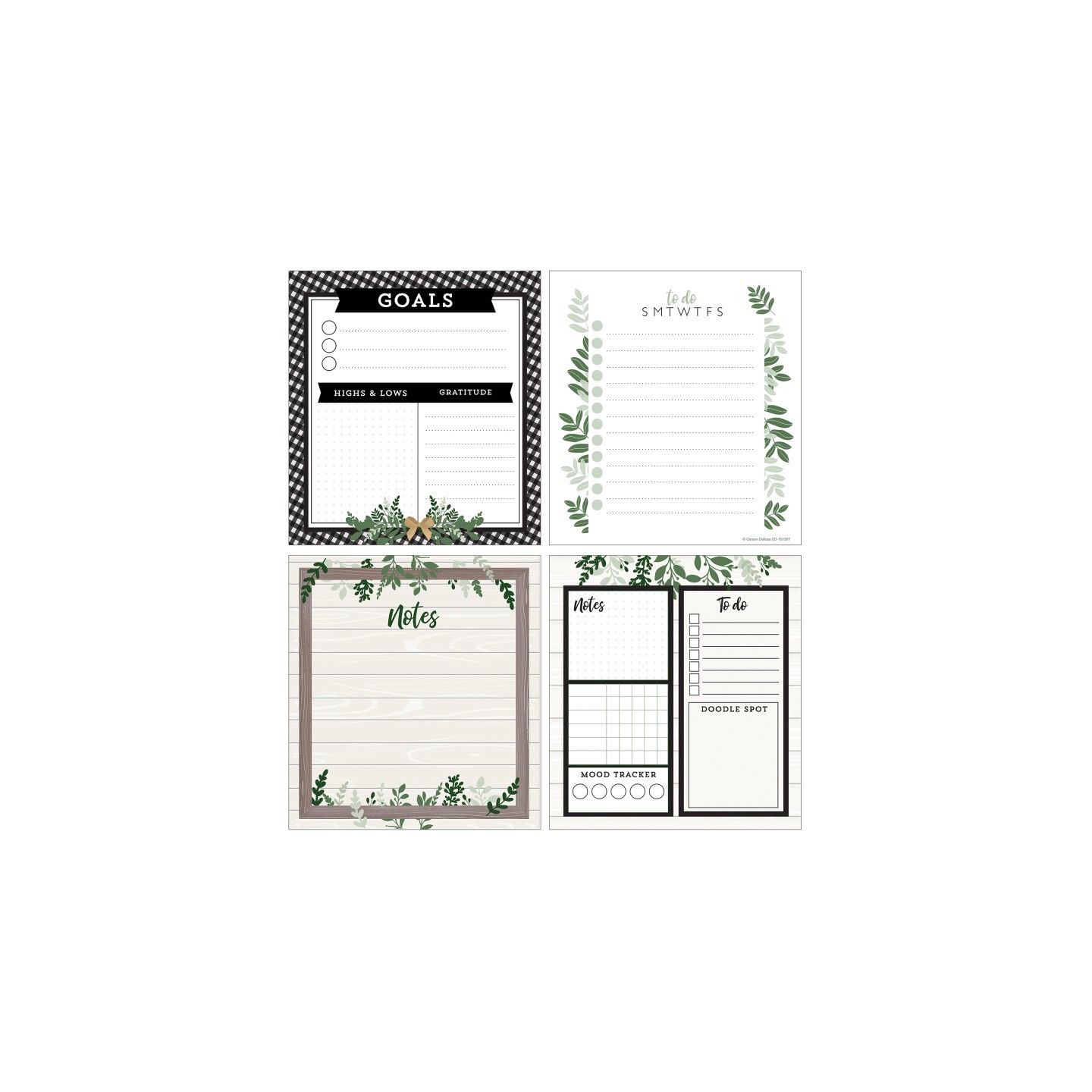 Carson Dellosa Education Farmhouse Notepad Set, Set of 4