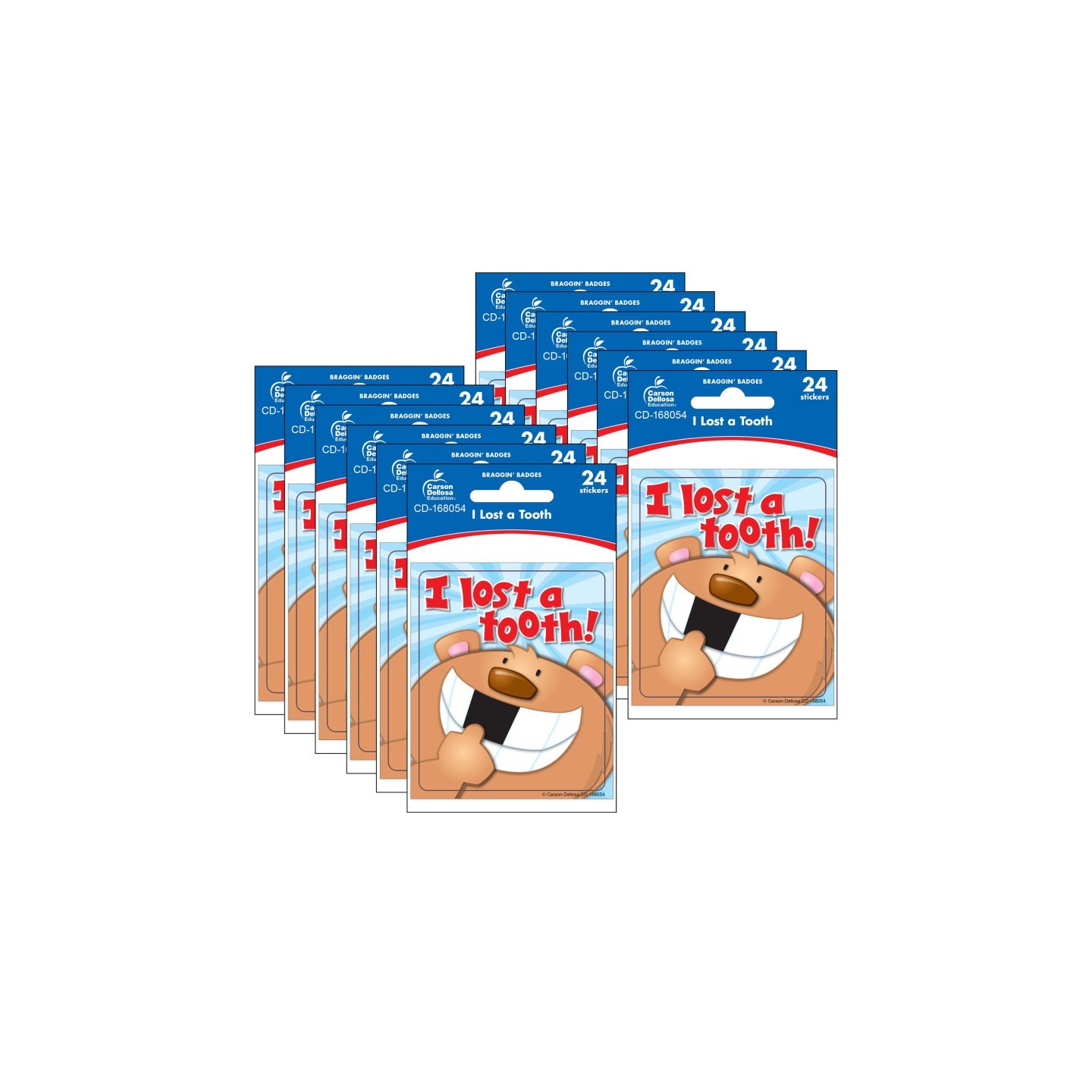 Carson Dellosa Education I Lost a Tooth Motivational Stickers, 24 Per Pack, 12 Packs