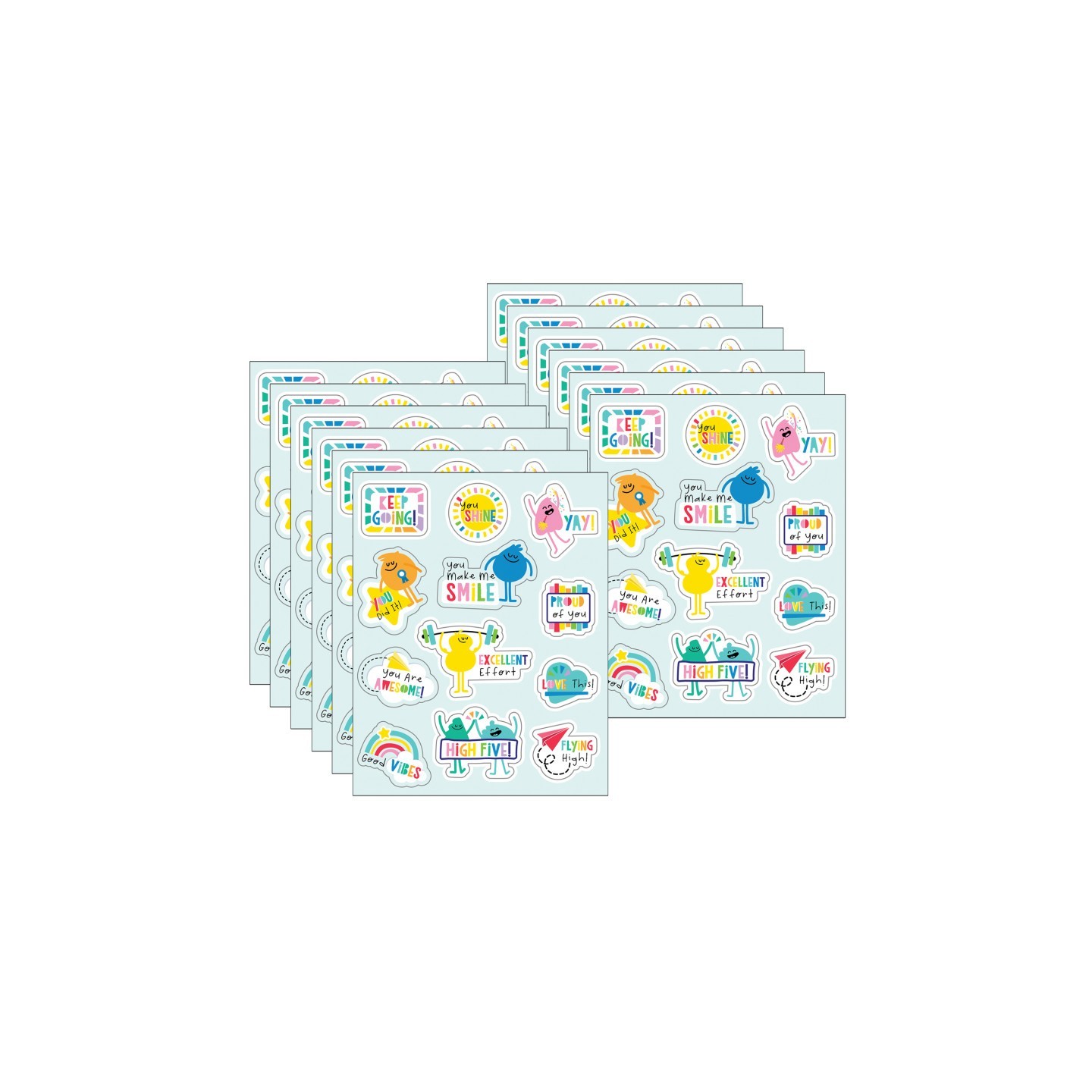 Carson Dellosa Education Happy Place Motivators Motivational Stickers, 72 Per Pack, 12 Packs