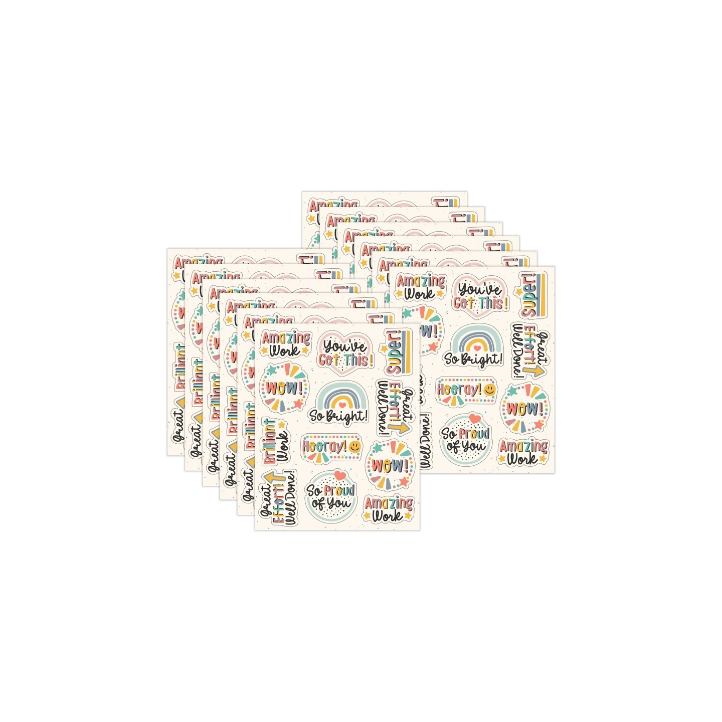 Carson Dellosa Education We Belong Motivators Shape Stickers, 72 Per Pack, 12 Packs