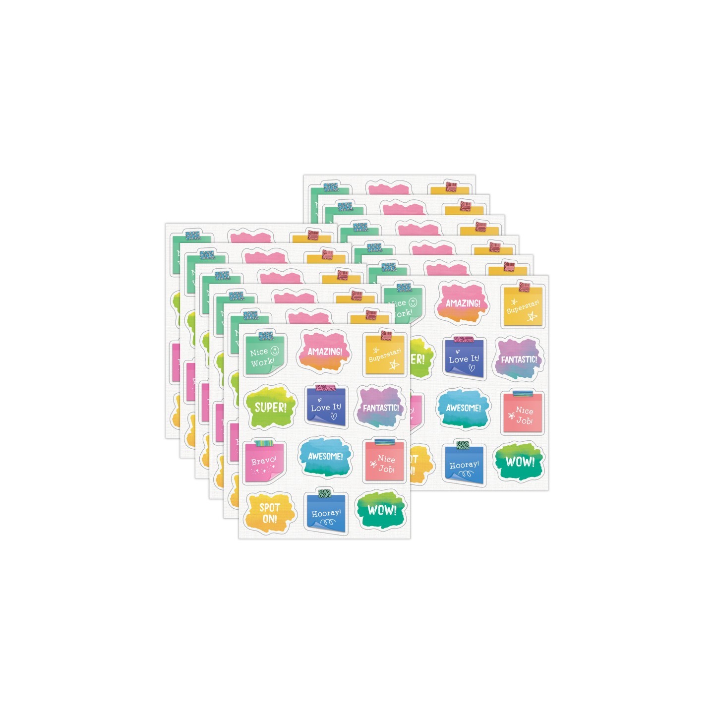 Happily Ever Elementary Creatively Inspired Doodle Motivators Shape Stickers, 72 Per Pack, 12 Packs