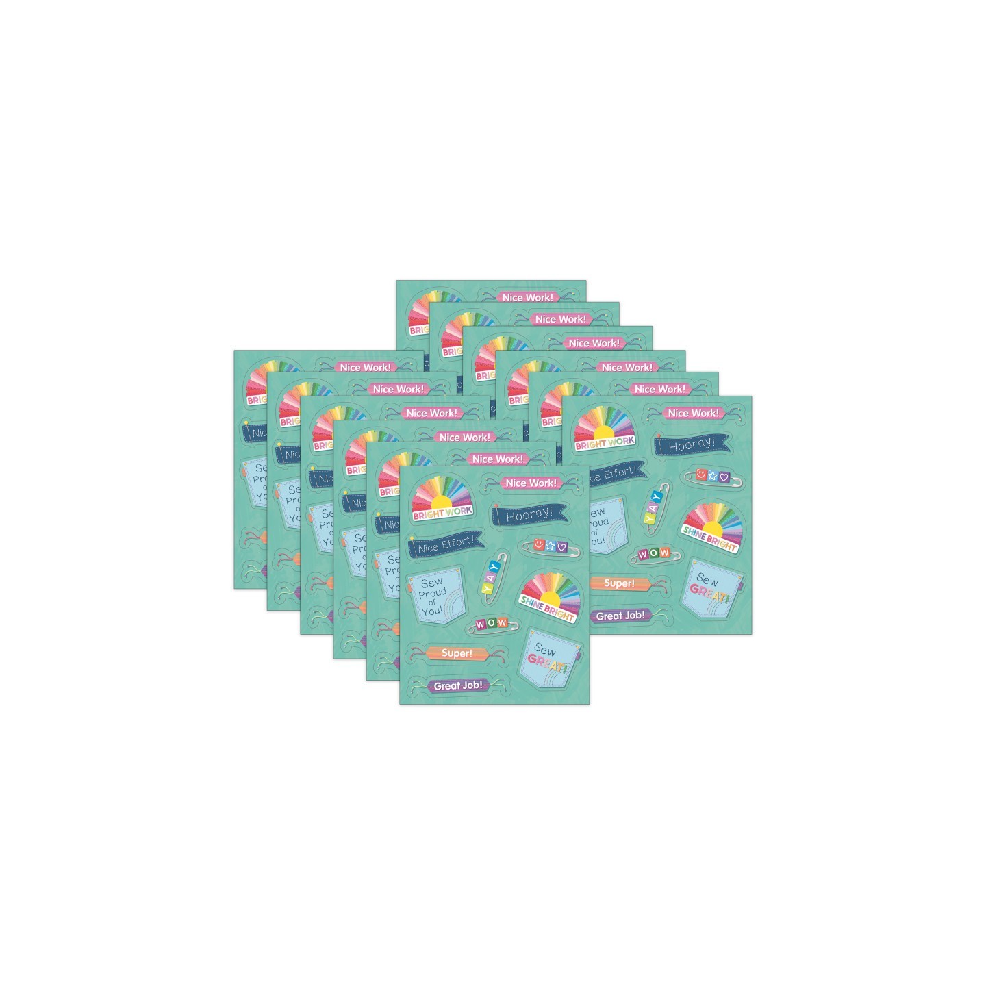 Carson Dellosa Education Crafty and Cool Motivators Motivational Stickers, 72 Per Pack, 12 Packs