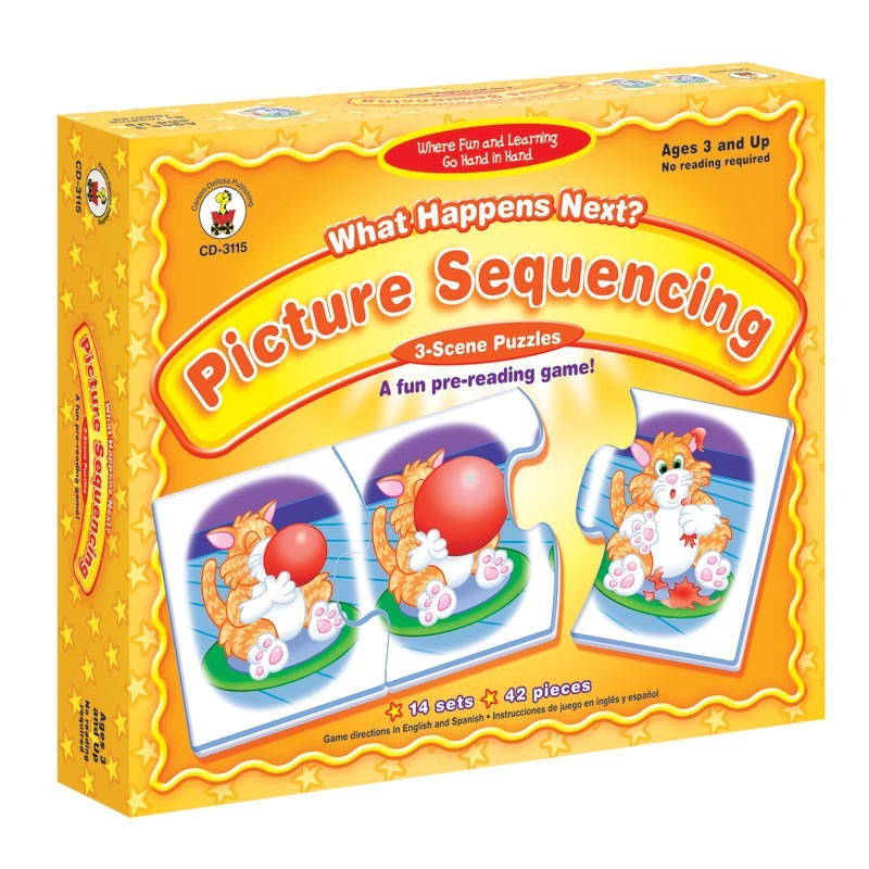 Carson Dellosa Education What Happens Next? Picture Sequencing Puzzle Game, Grade PK-K