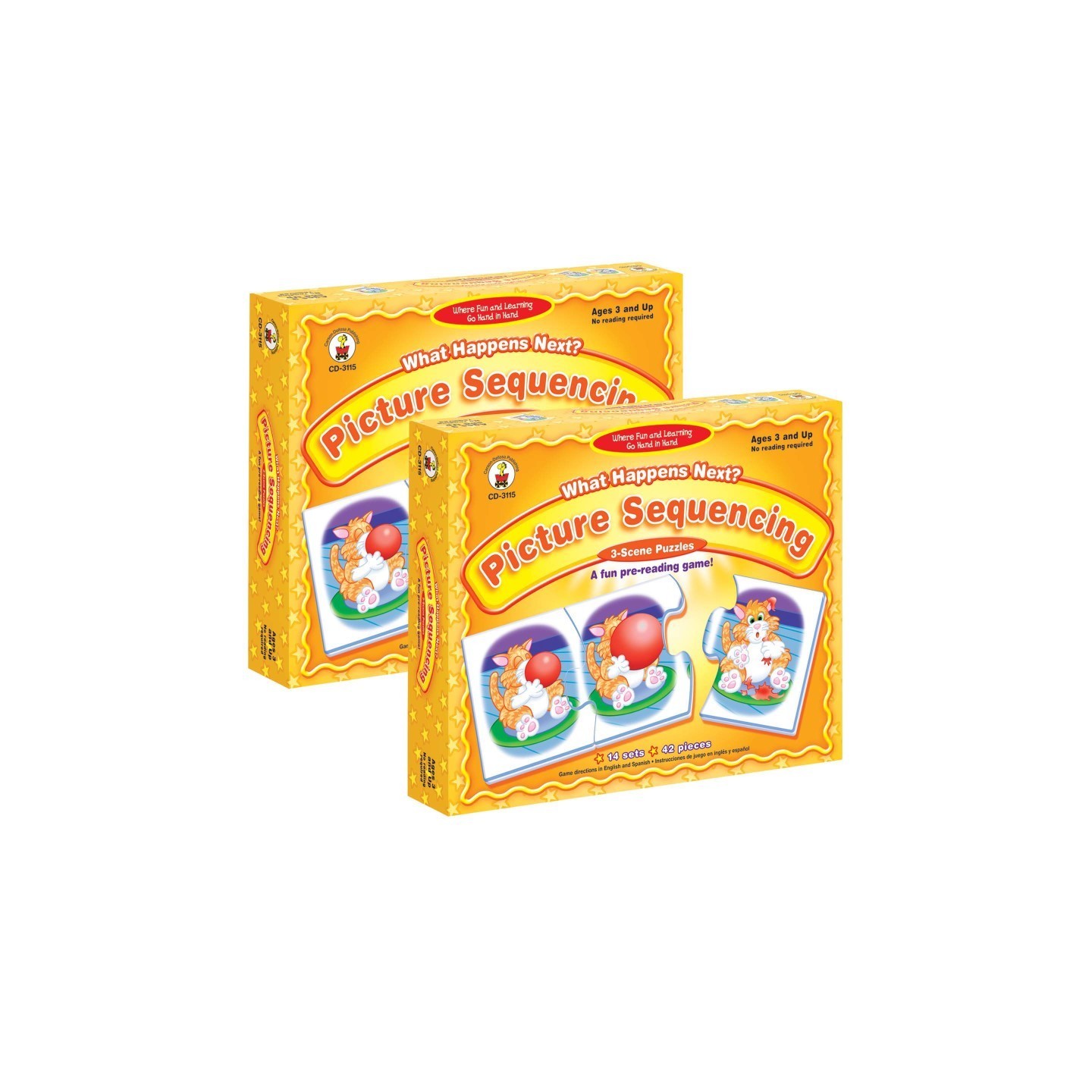 Carson Dellosa Education What Happens Next? Picture Sequencing Puzzle Game, Grade PK-K, Pack of 2