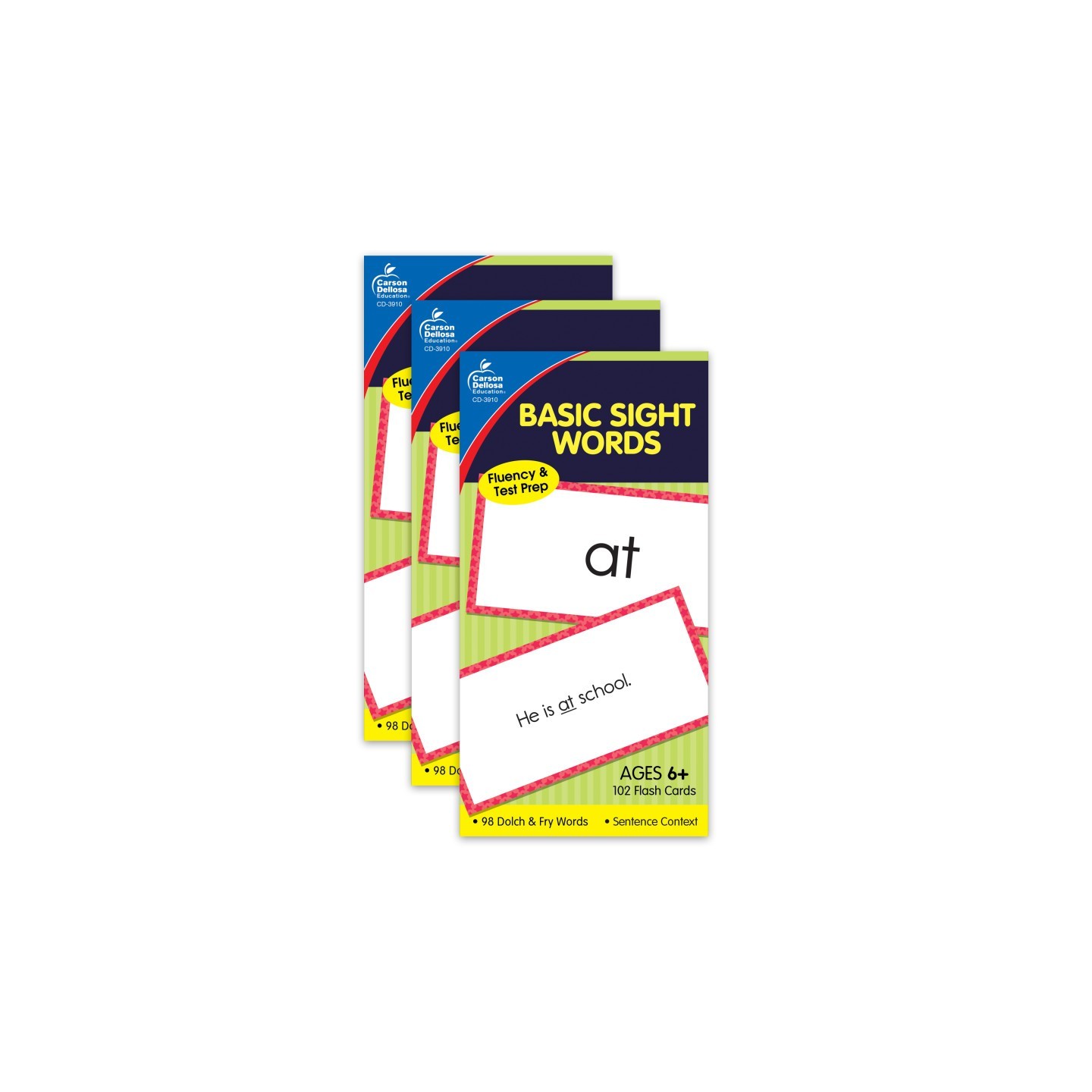 Carson Dellosa Education Basic Sight Words Flash Cards, 3 Packs