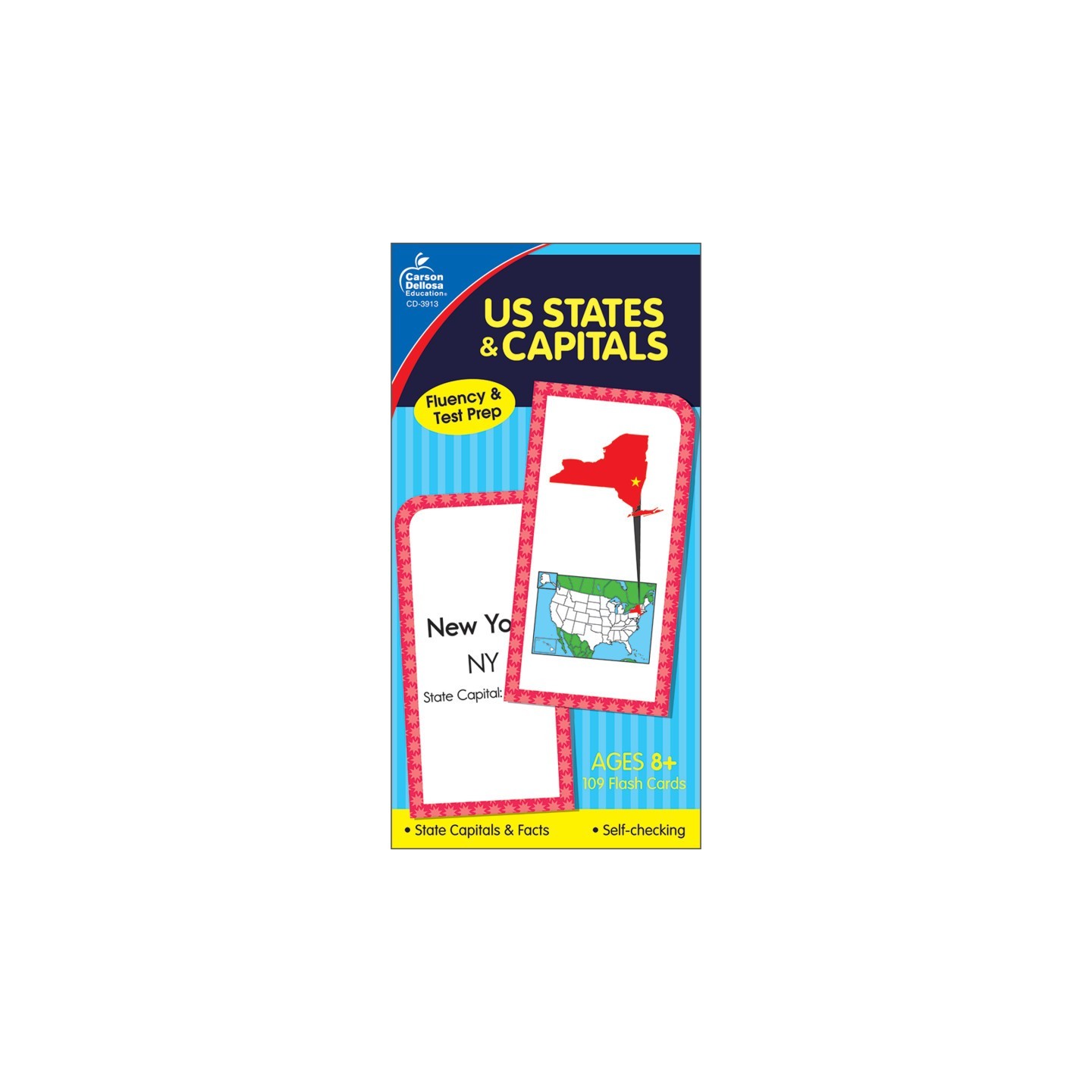 Carson Dellosa Education U.S. States & Capitals Flash Cards, Grade 3-5