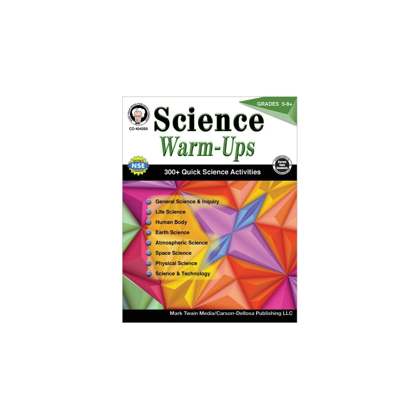 Mark Twain Media Science Warm-Ups Resource Book, Grade 5-8, Paperback
