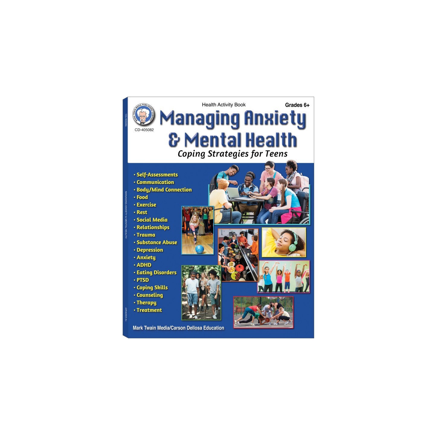 Mark Twain Media Managing Anxiety & Mental Health Workbook, Grades 6-12
