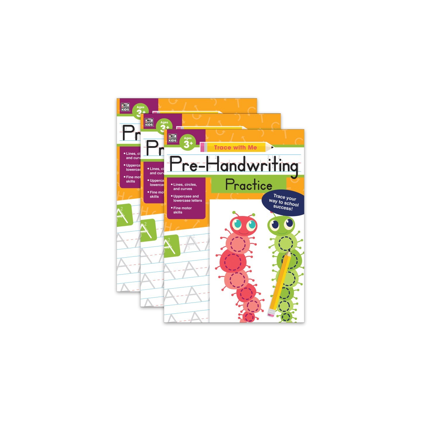 Thinking Kids Pre-Handwriting Practice Activity Book, Grade Preschool-2, Pack of 3