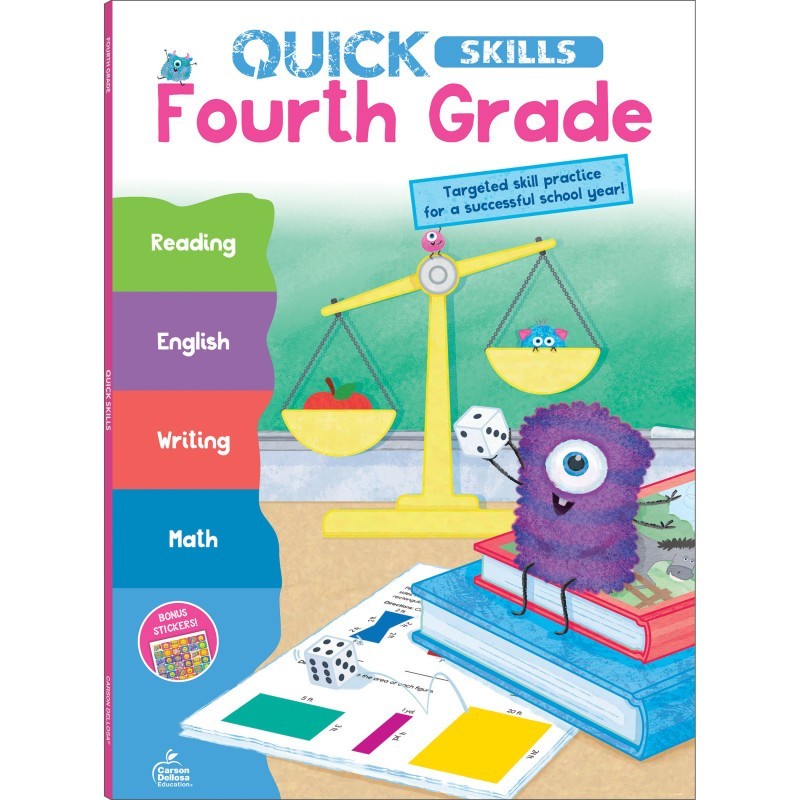 Carson Dellosa Education Quick Skills Fourth Grade Workbook