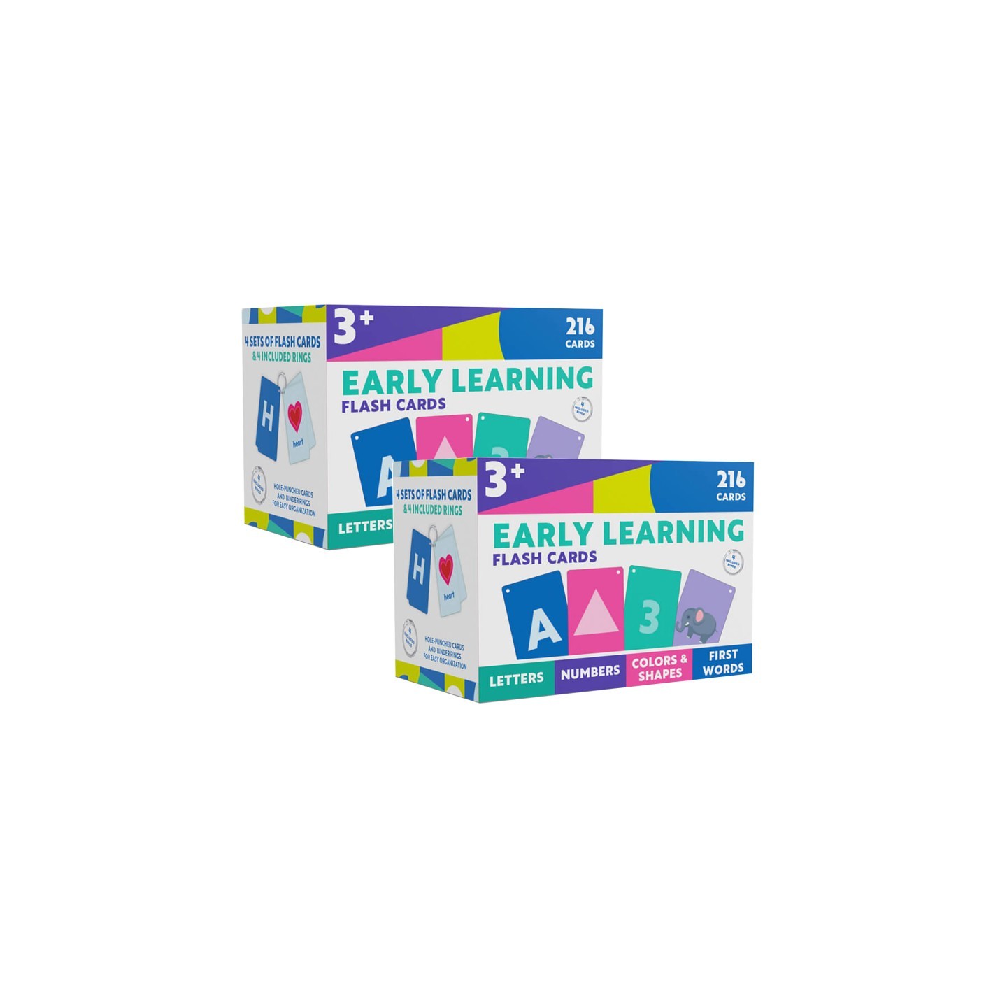 Carson Dellosa Education Early Learning Flash Cards, 4 Per Set, 2 Sets