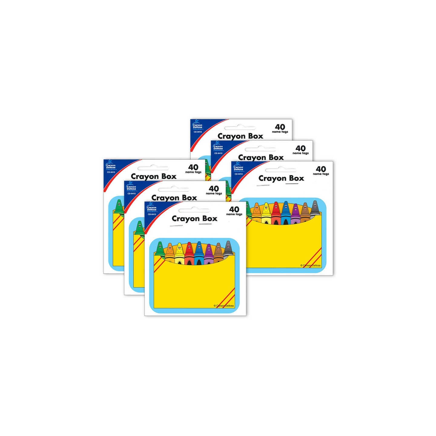 Carson Dellosa Education Crayon Box Name Tags, 40 Per Pack, 6 Packs