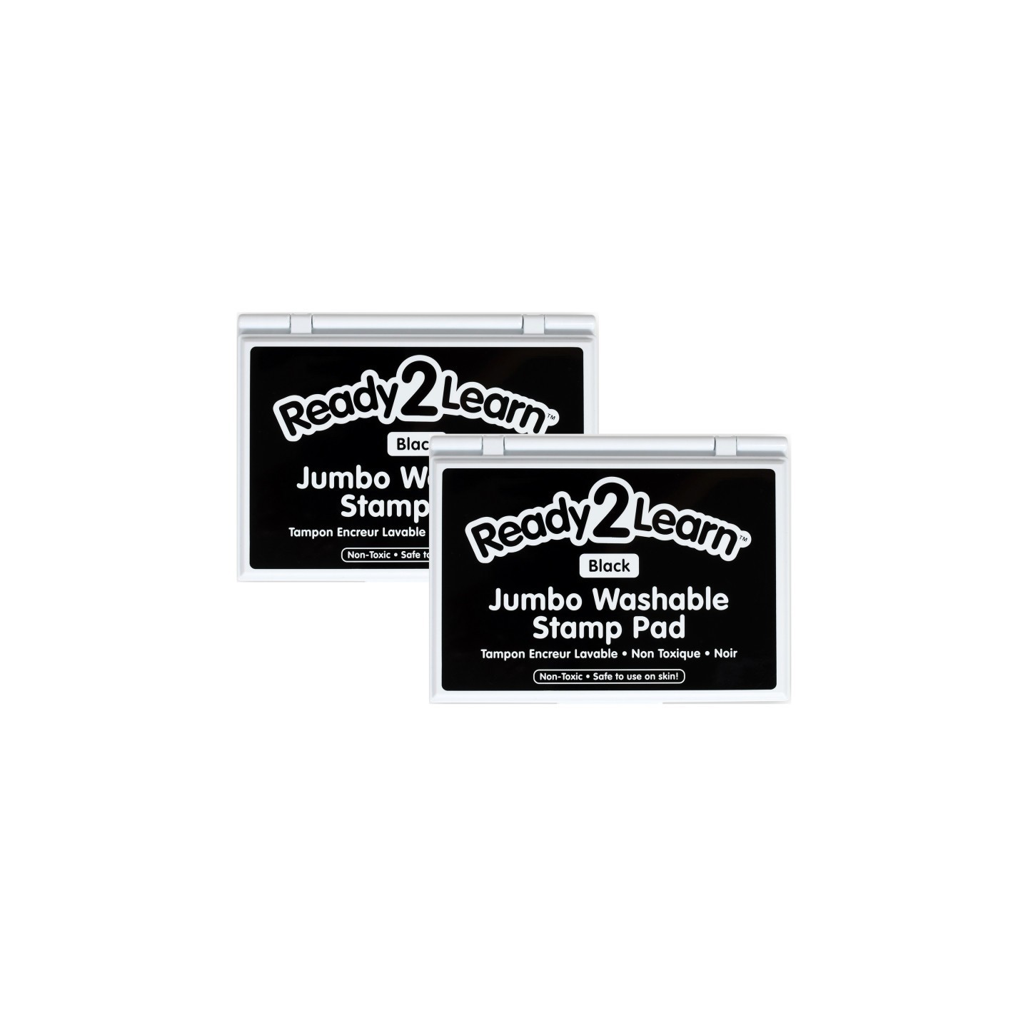 READY 2 LEARN™ Jumbo Washable Stamp Pad - Black - 6.2"L x 4.1"W - Pack of 2