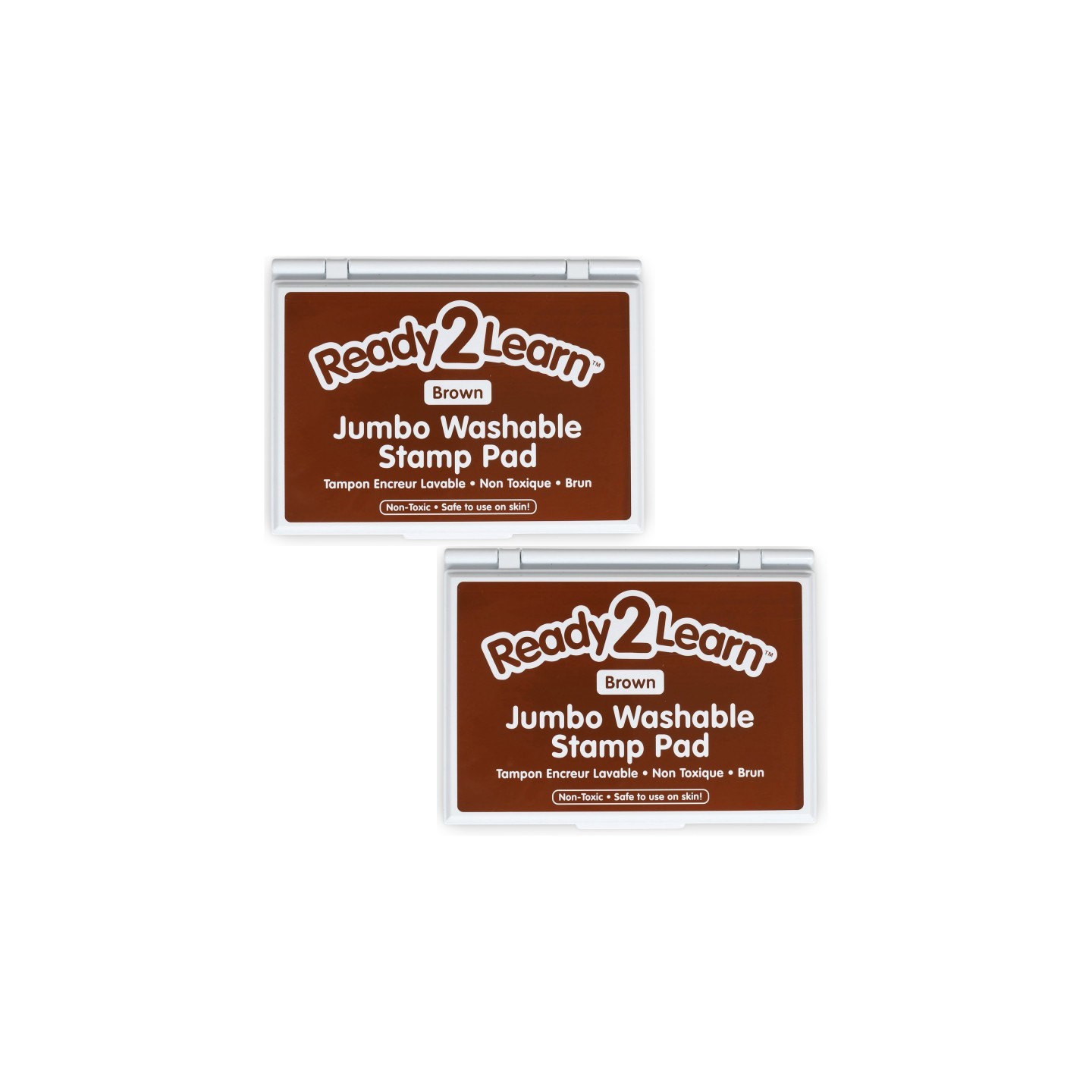 READY 2 LEARN™ Jumbo Washable Stamp Pad - Brown - 6.2"L x 4.1"W - Pack of 2