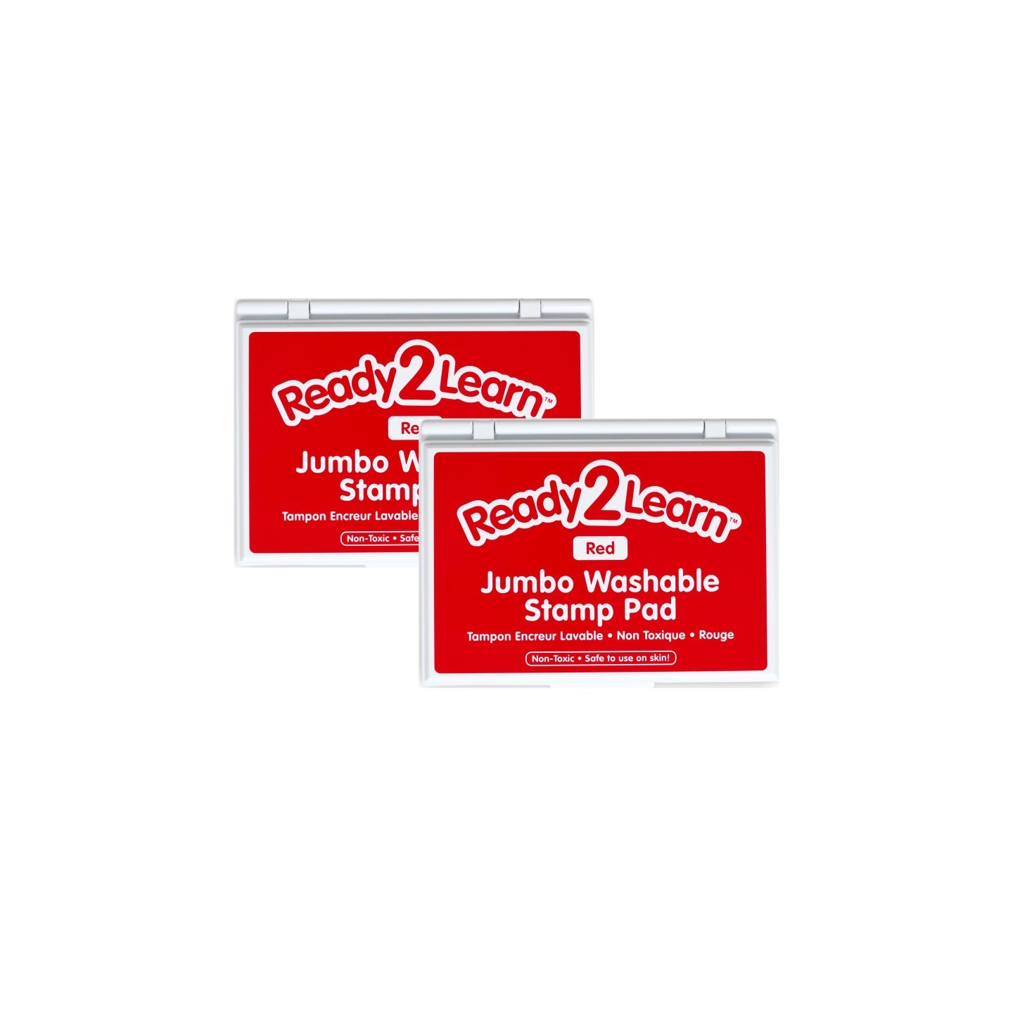 READY 2 LEARN™ Jumbo Washable Stamp Pad - Red - 6.2"L x 4.1"W - Pack of 2