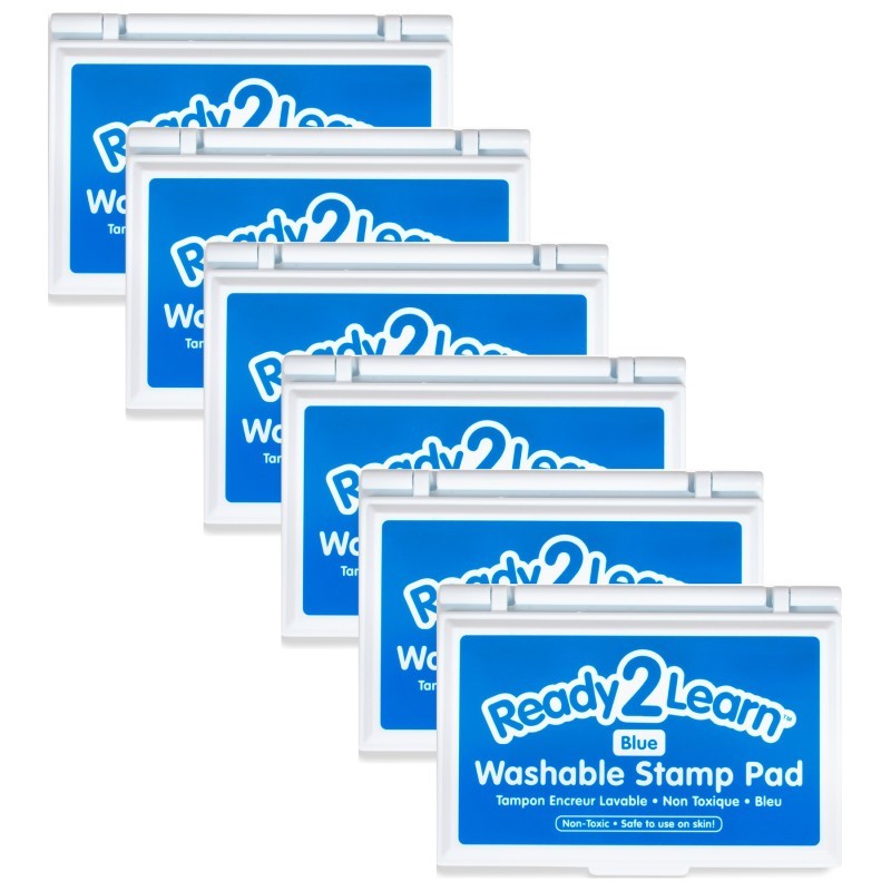 READY 2 LEARN™ Washable Stamp Pad - Blue - Pack of 6