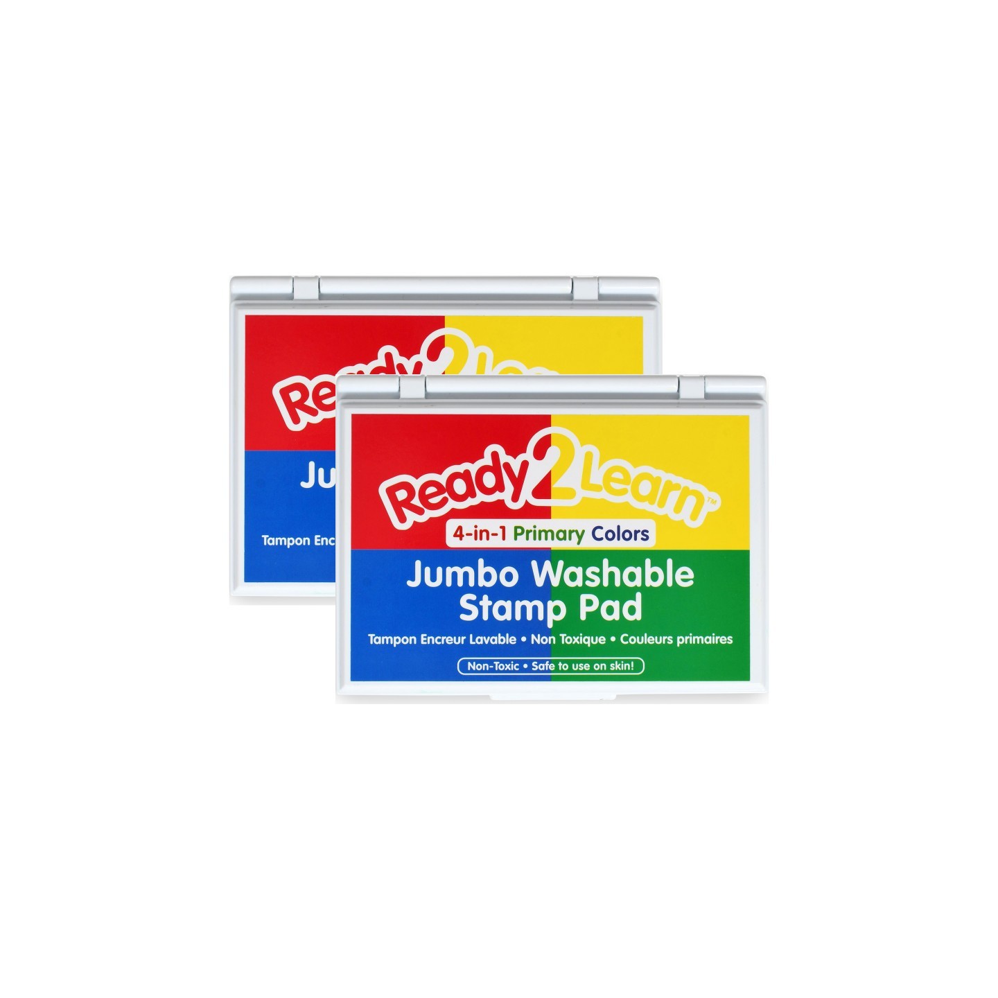 READY 2 LEARN™ Jumbo Washable Stamp Pad - 4-in-1 Primary Colors - Pack of 2