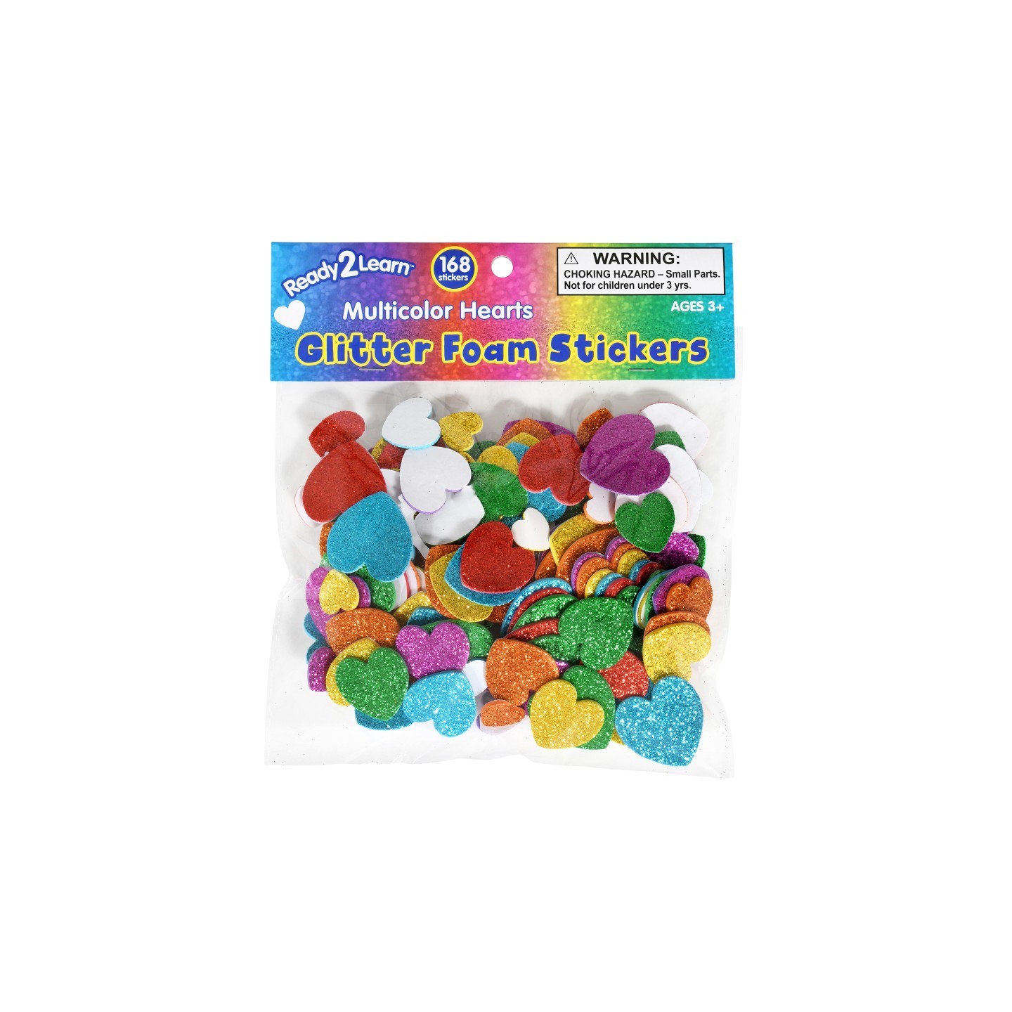 READY 2 LEARN™ Glitter Foam Stickers - Hearts - Multicolor - Pack of 168