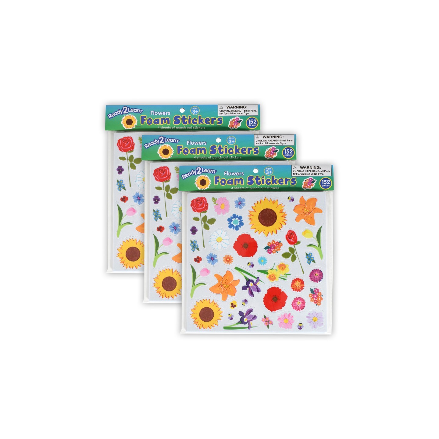 READY 2 LEARN™ Foam Stickers - Flowers - 152 Per Pack - 3 Packs