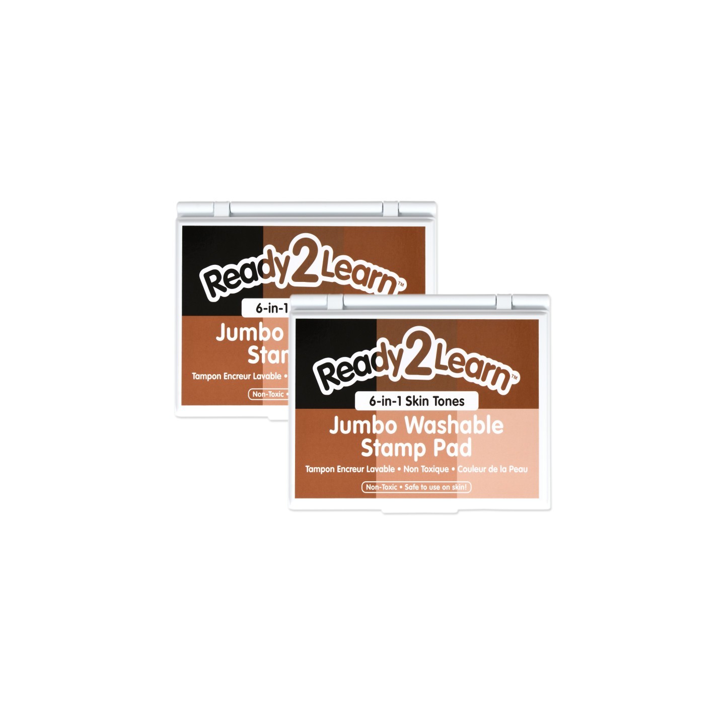 READY 2 LEARN™ Jumbo Washable Stamp Pad - 6-in-1 - Skin Tones, Pack of 2