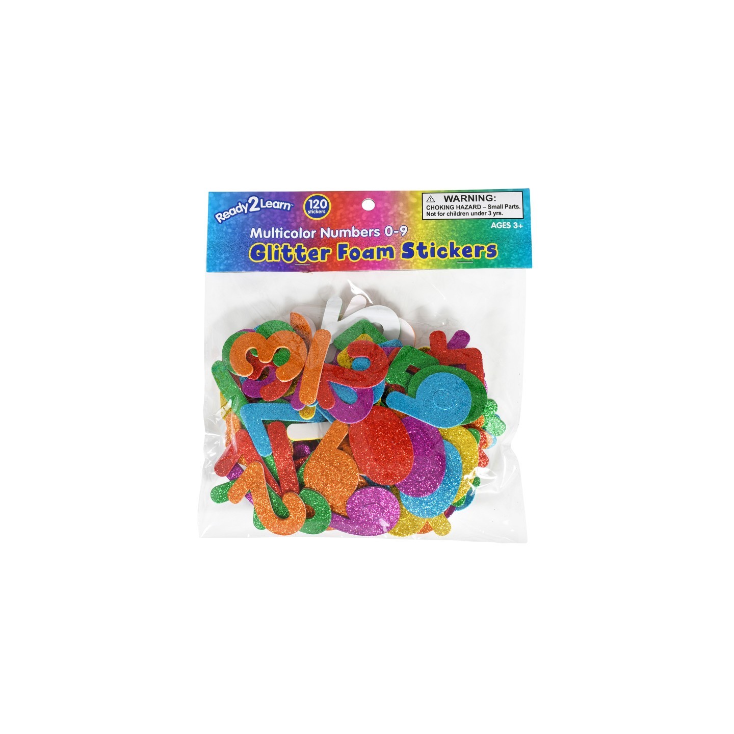READY 2 LEARN™ Glitter Foam Stickers - Numbers - Multicolor - Pack of 120