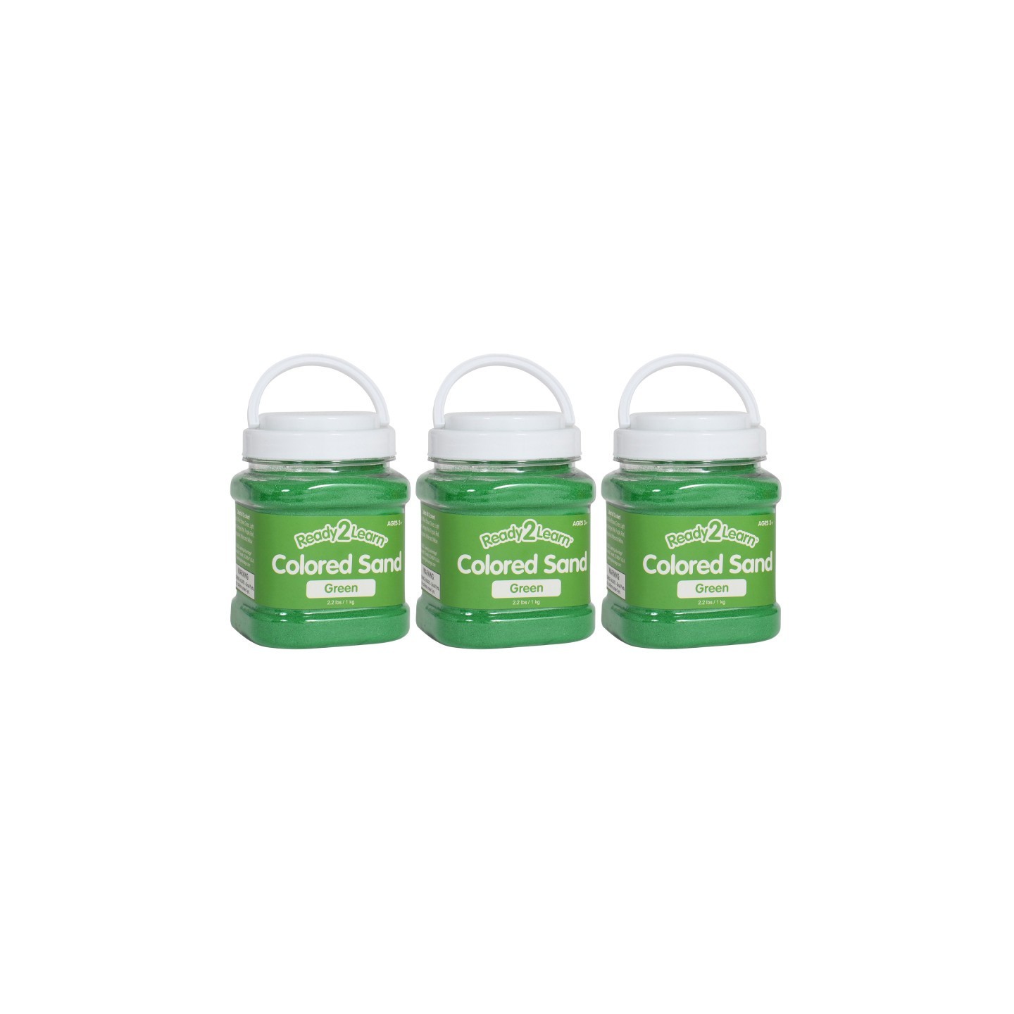 READY 2 LEARN™ Colored Sand - Green - 2.2 lb. Jar - Pack of 3
