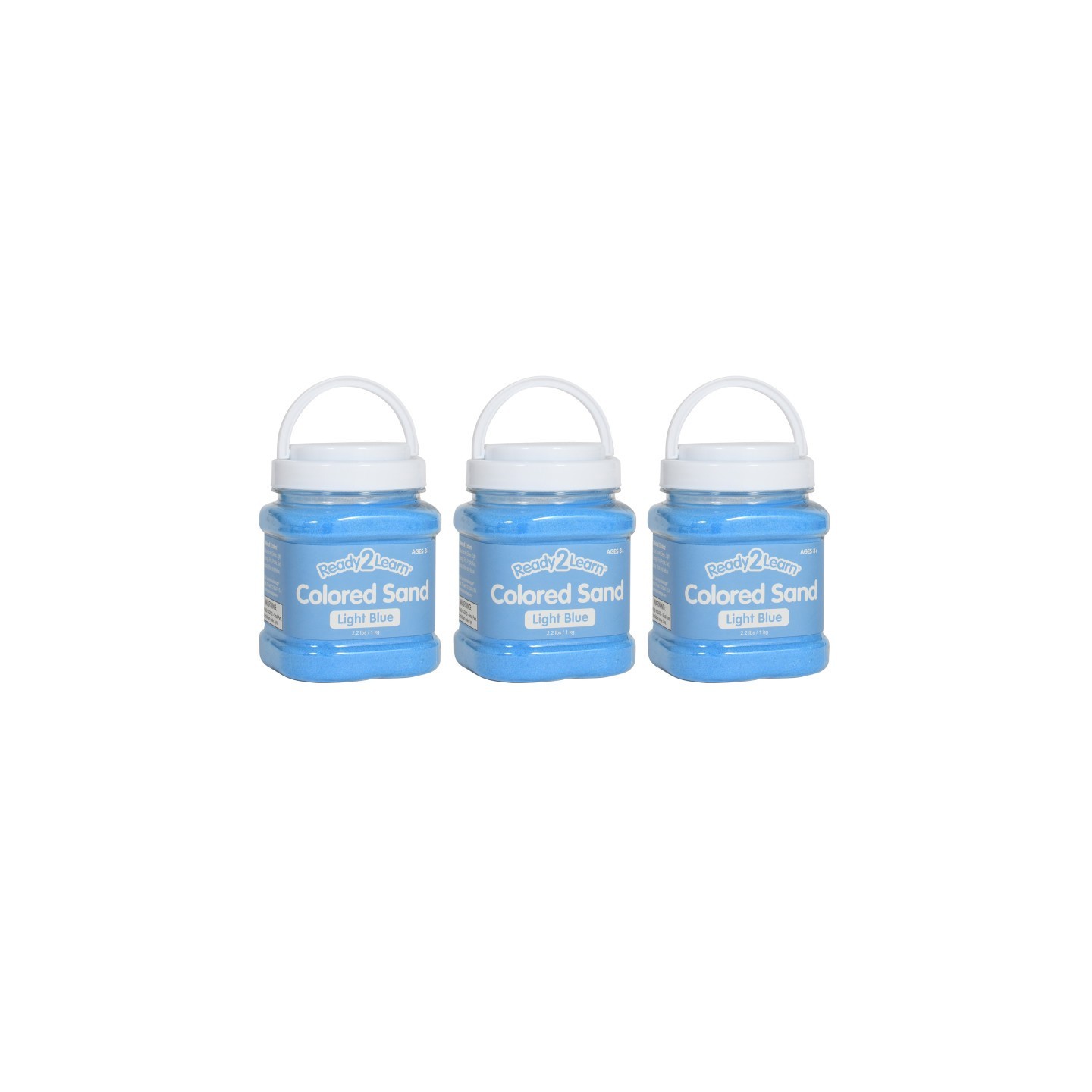 READY 2 LEARN™ Colored Sand - Light Blue - 2.2 lb. Jar - Pack of 3