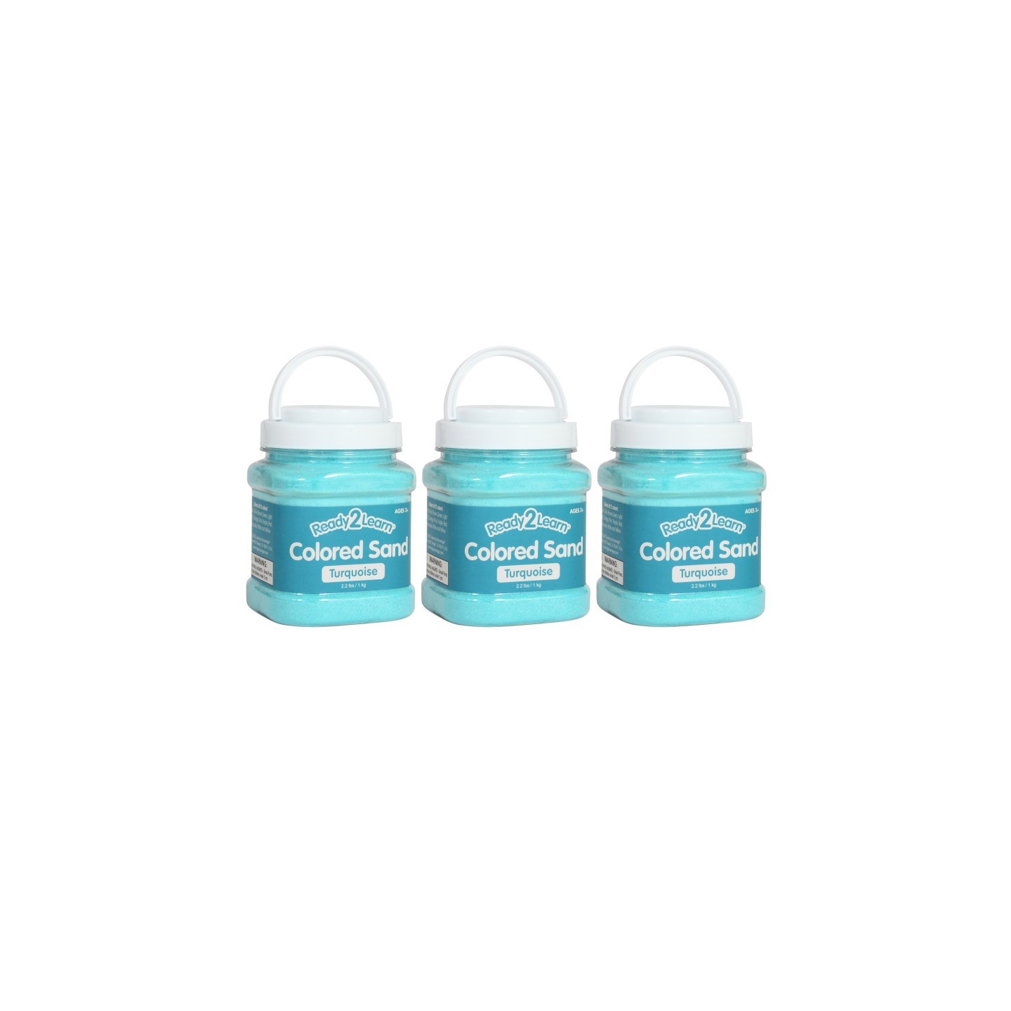 READY 2 LEARN™ Colored Sand - Turquoise - 2.2 lb. Jar - Pack of 3