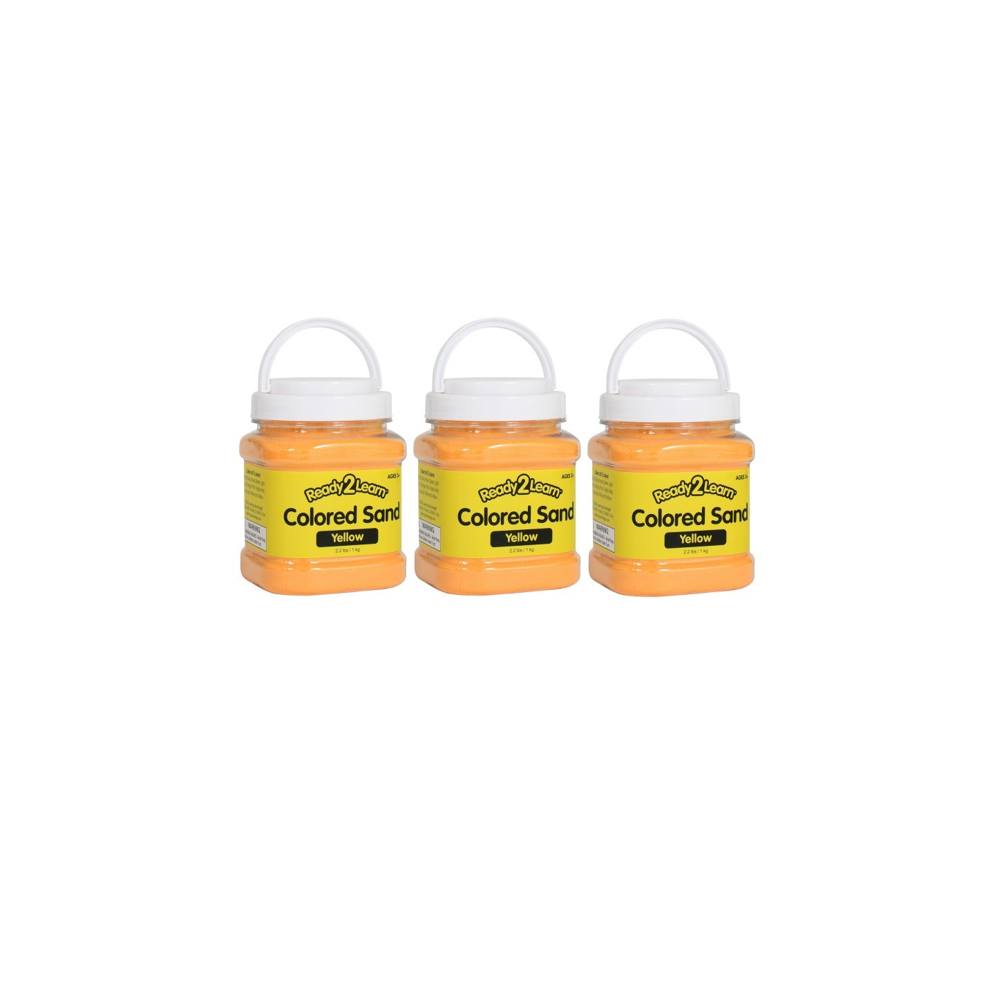 READY 2 LEARN™ Colored Sand - Yellow - 2.2 lb. Jar - Pack of 3