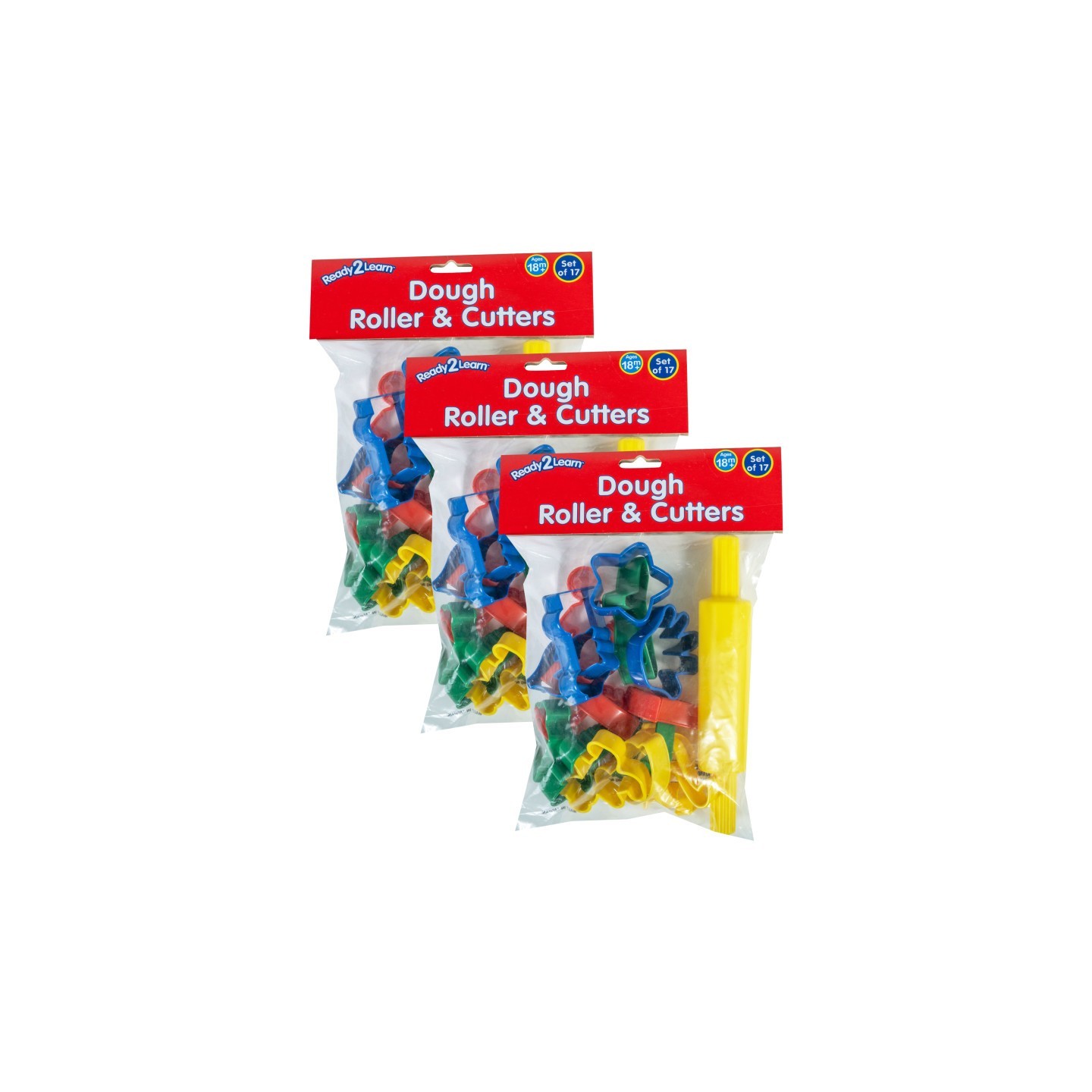 READY 2 LEARN™ Dough Roller & Cutters, 17 Per Set, 3 Sets