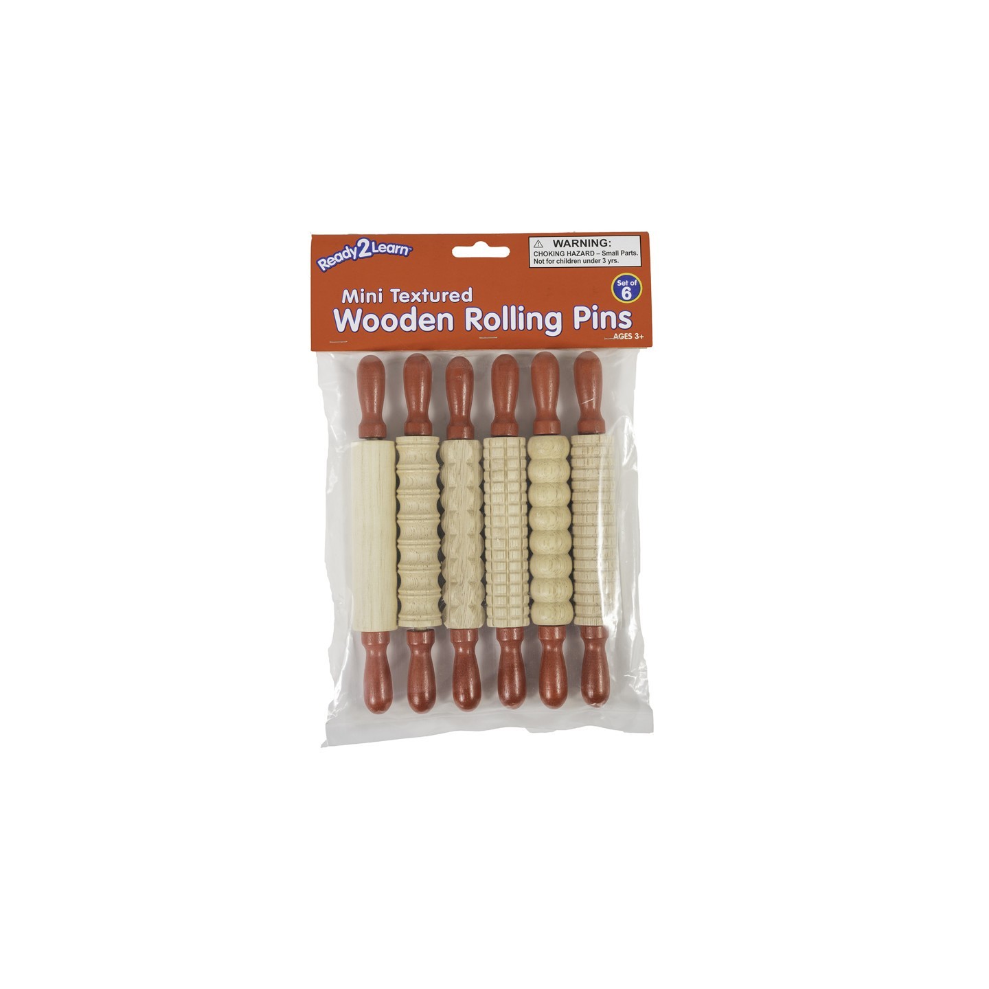 READY 2 LEARN™ Mini Textured Wooden Rolling Pins - Set of 6