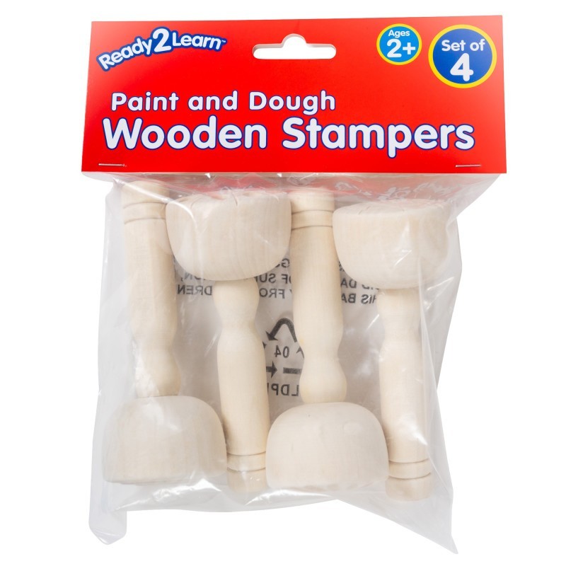 READY 2 LEARN™ Wooden Dough Stampers - Set of 4