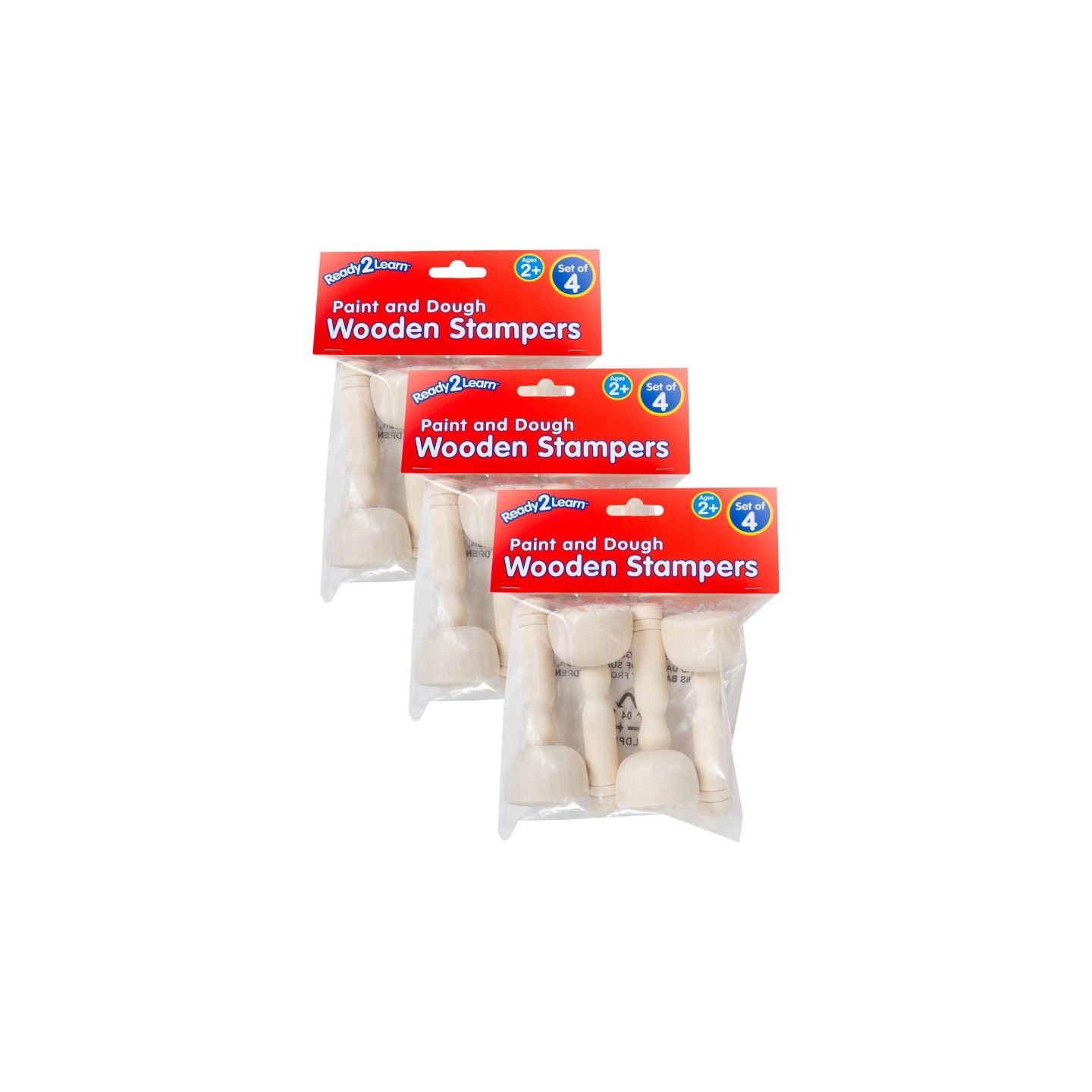READY 2 LEARN™ Wooden Dough Stampers, 4 Per Set, 3 Sets