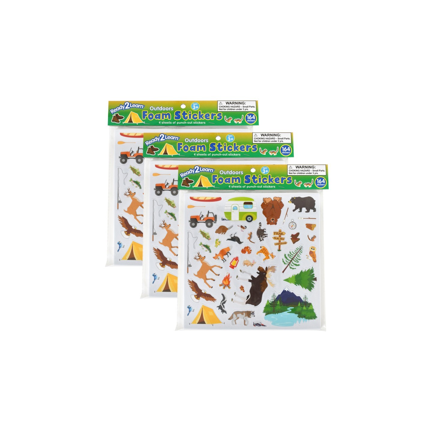 READY 2 LEARN™ Foam Stickers - Outdoors - 164 Per Pack - 3 Packs