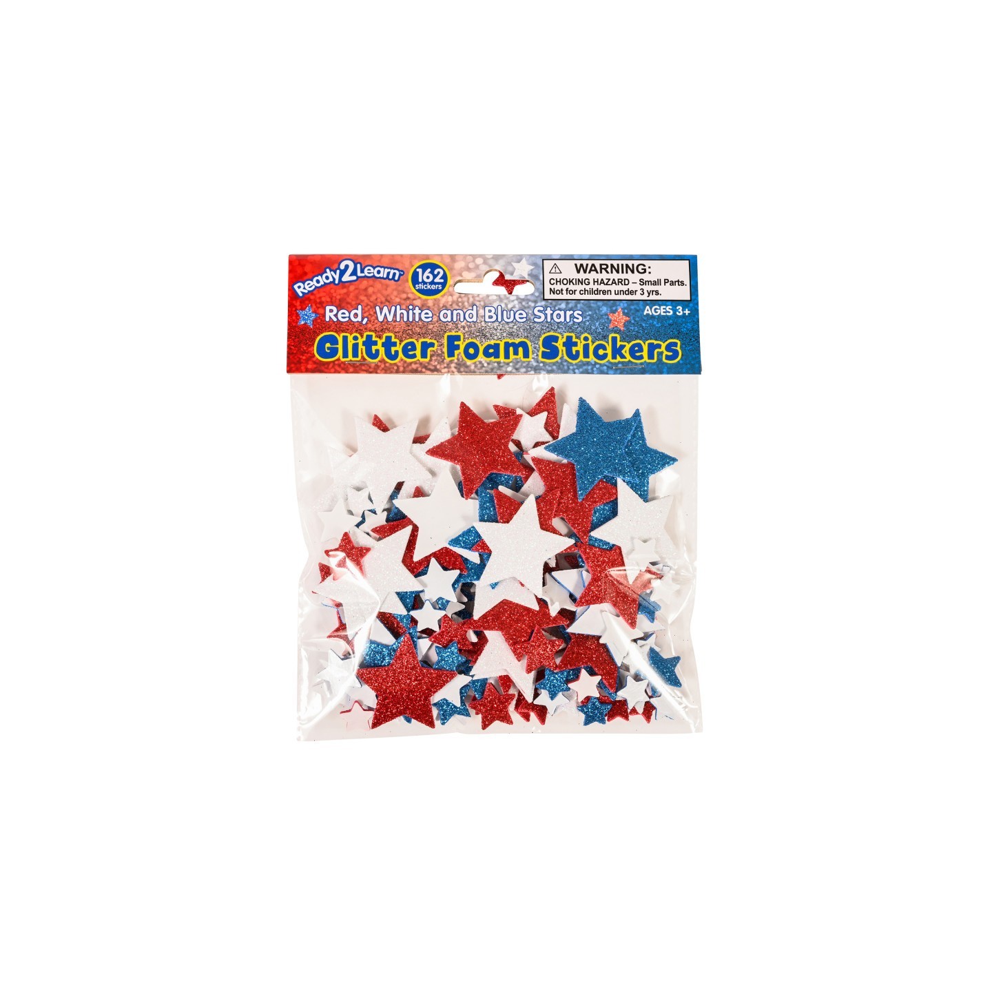 READY 2 LEARN™ Glitter Foam Stickers, Stars, Red White and Blue