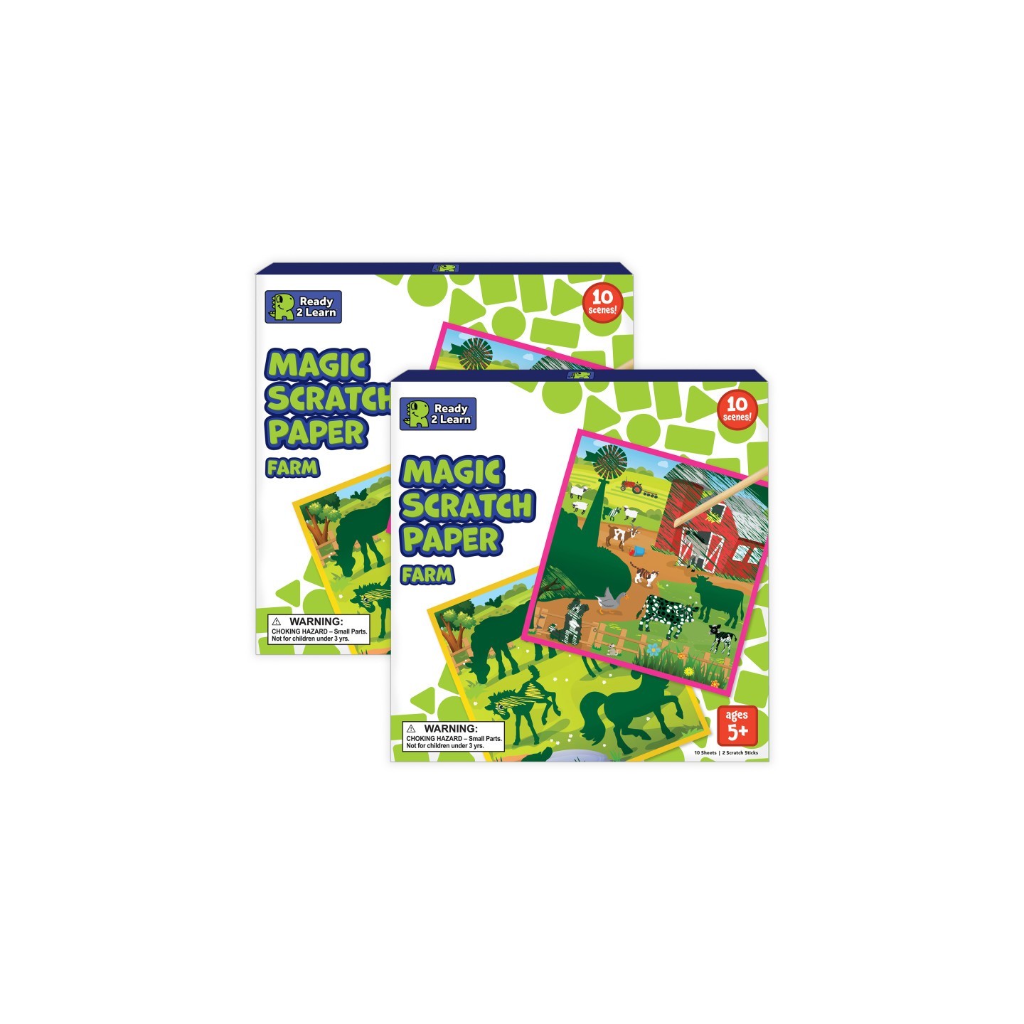 READY 2 LEARN™ Magic Scratch Paper, Farm, 10 Per Pack, 2 Packs