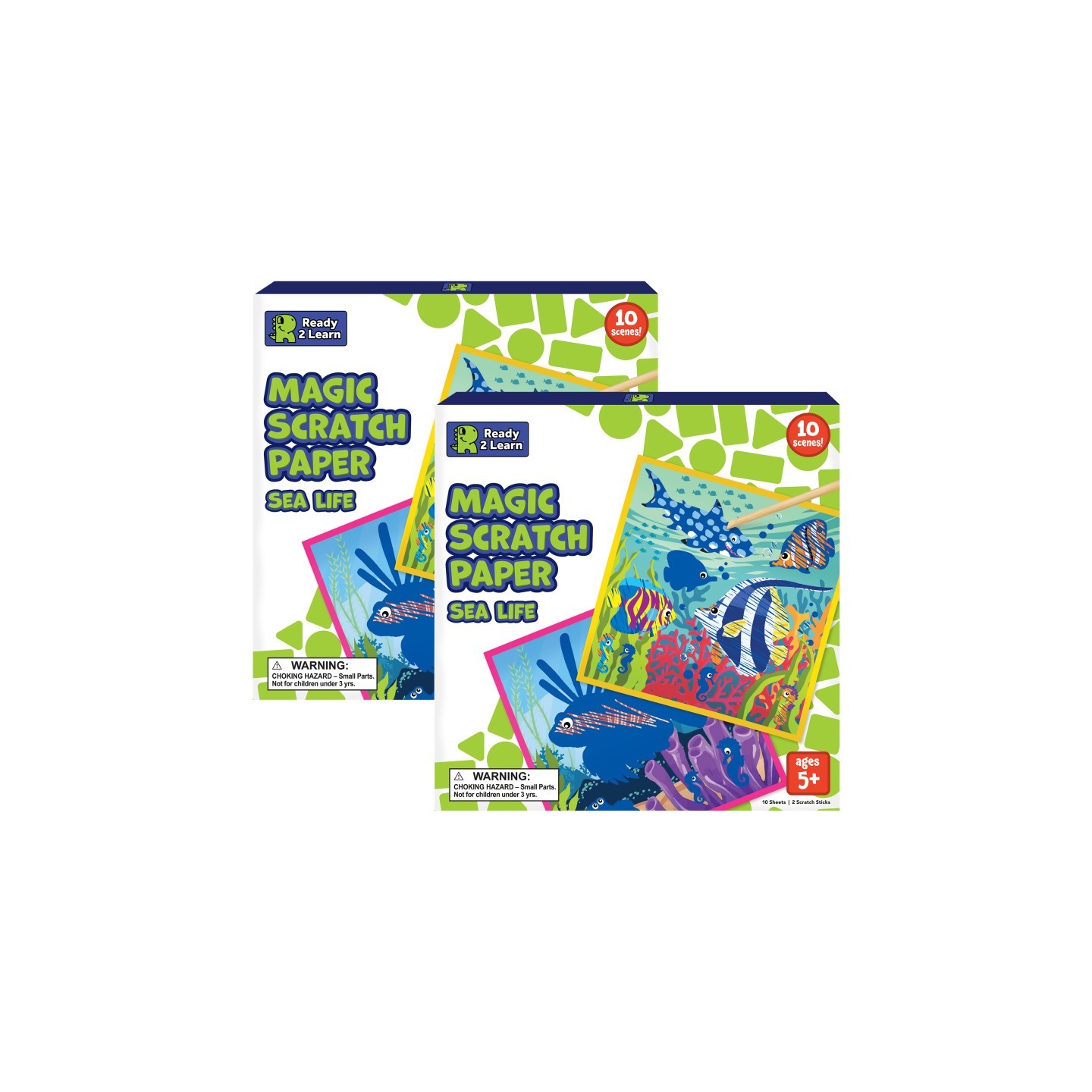 READY 2 LEARN™ Magic Scratch Paper, Sea-Life, 10 Per Pack, 2 Packs