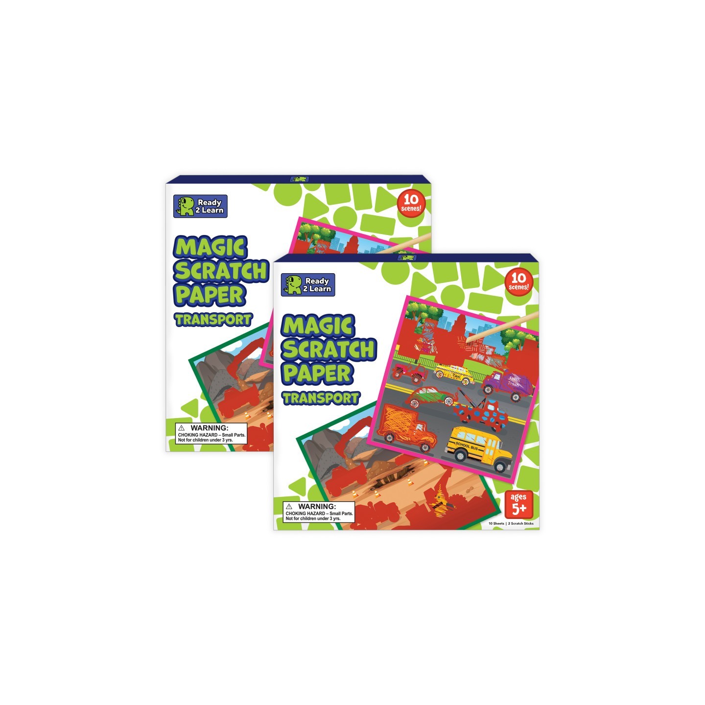 READY 2 LEARN™ Magic Scratch Paper, Transport, 10 Per Pack, 2 Packs