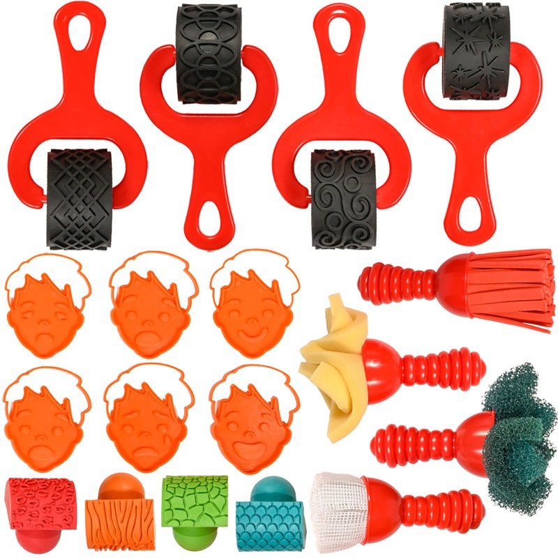 READY 2 LEARN™ Smudge 'N' Roll Paint & Dough Tools, Set of 18