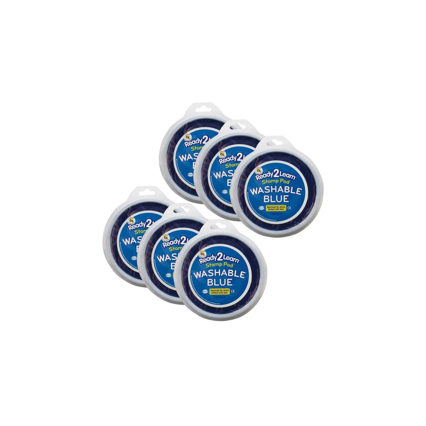 READY 2 LEARN™ Jumbo Circular Washable Stamp Pad - Blue - 5.75" dia. - Pack of 6