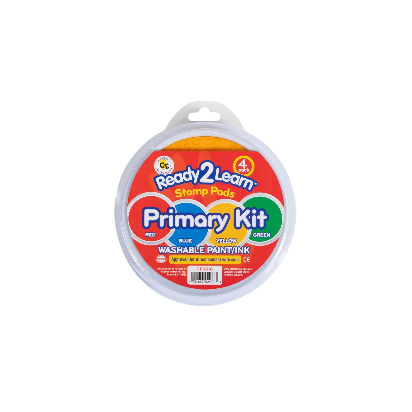 READY 2 LEARN™ Jumbo Circular Washable Stamp Pads - Primary - Set of 4