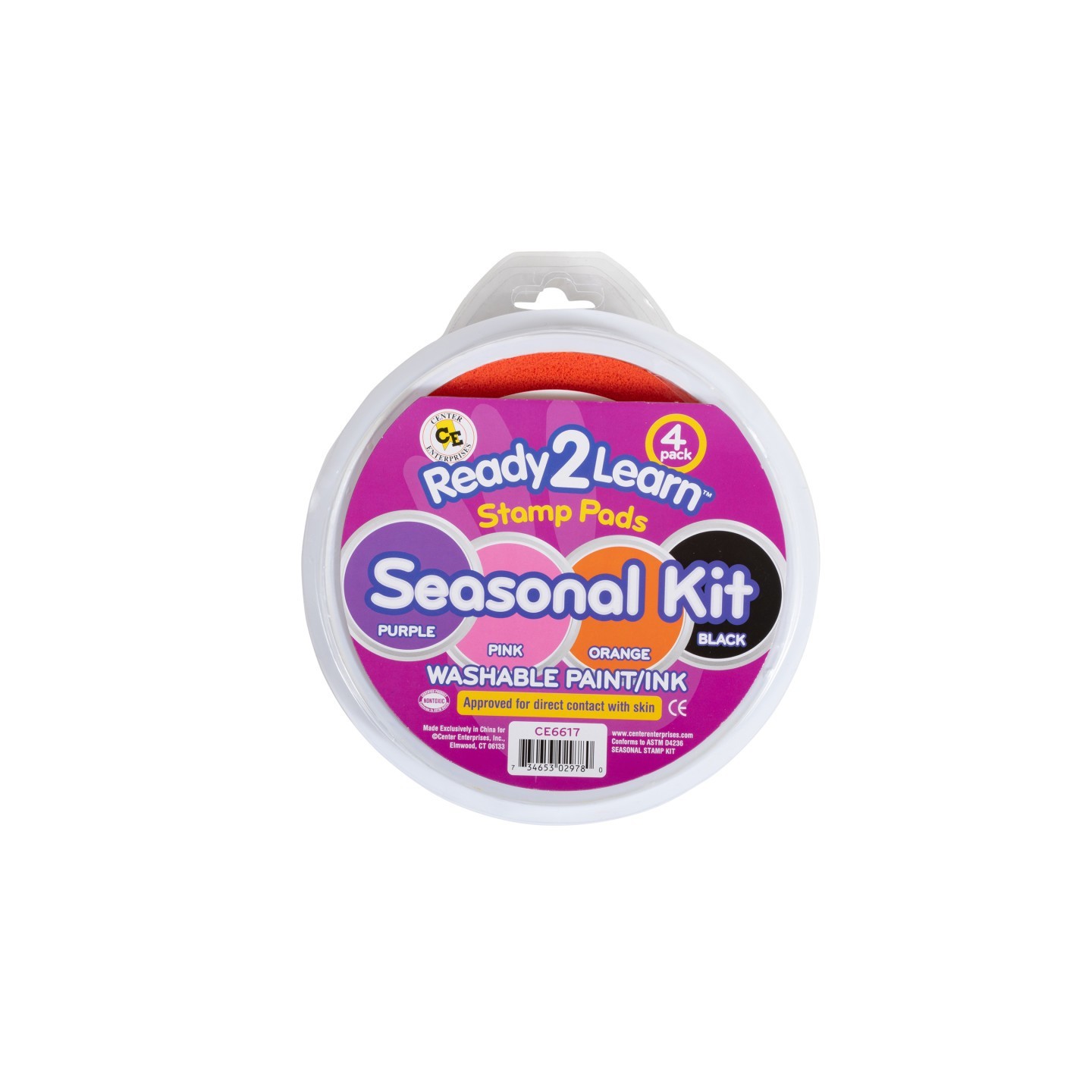 READY 2 LEARN™ Jumbo Circular Washable Stamp Pads - Seasonal - Set of 4