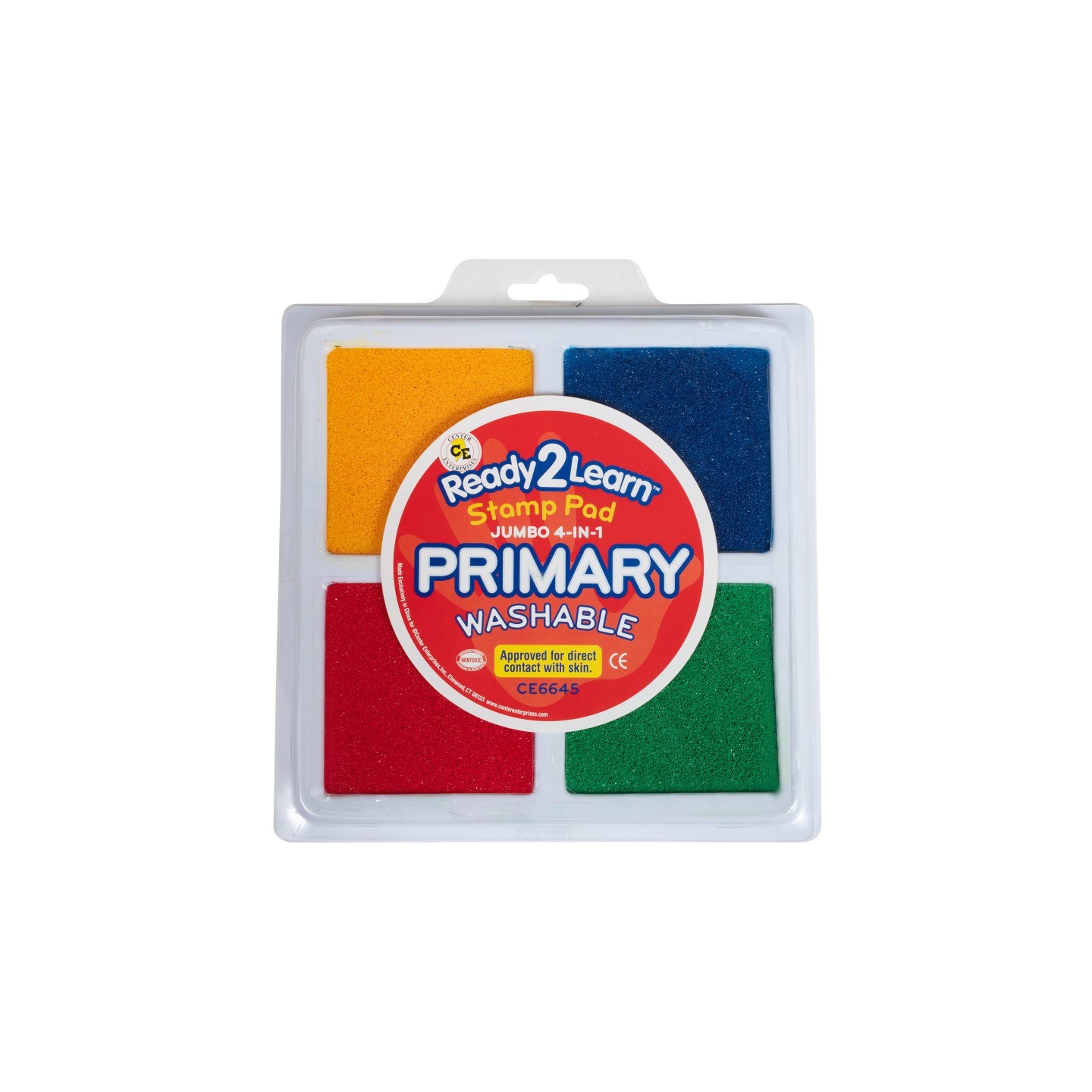 READY 2 LEARN™ Jumbo 4-in-1 Washable Stamp Pad - Red, Yellow, Green, Blue