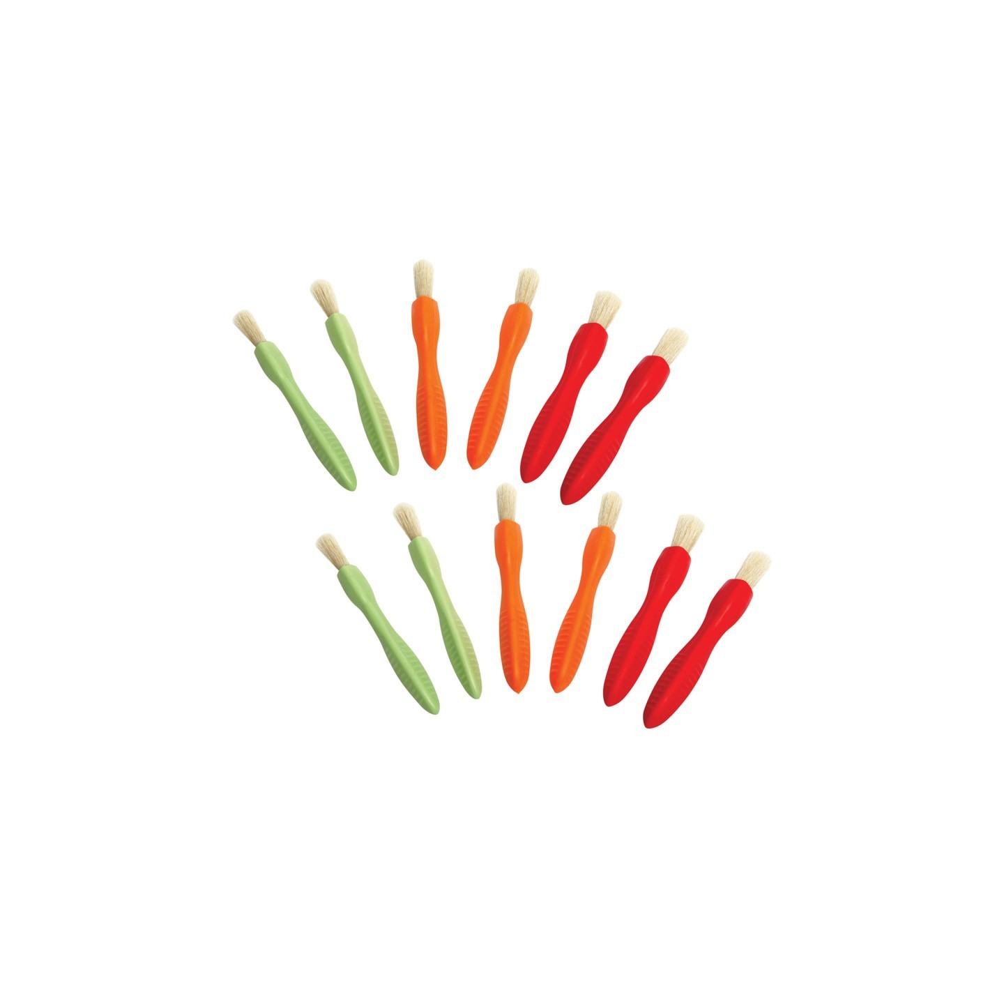 READY 2 LEARN™ Triangle Grip Paint Brushes - 3 Sizes - 6 Per Set - 2 Sets