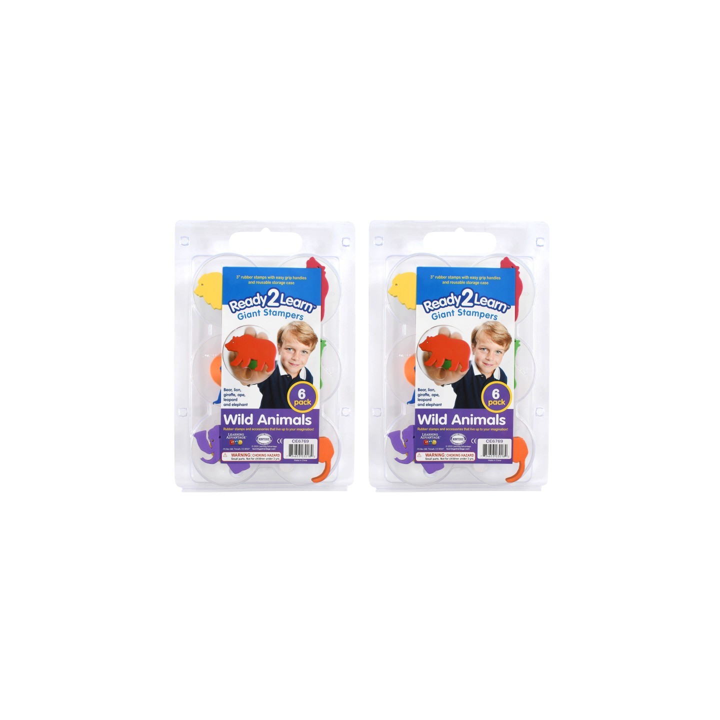READY 2 LEARN™ Giant Stampers - Wild Animals - 6 Per Set - 2 Sets