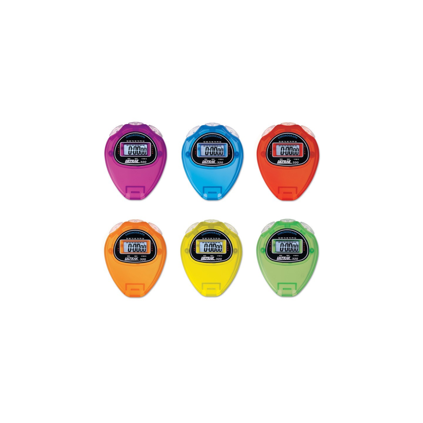 ULTRAK 320 Rainbow Stopwatches, Set of 6