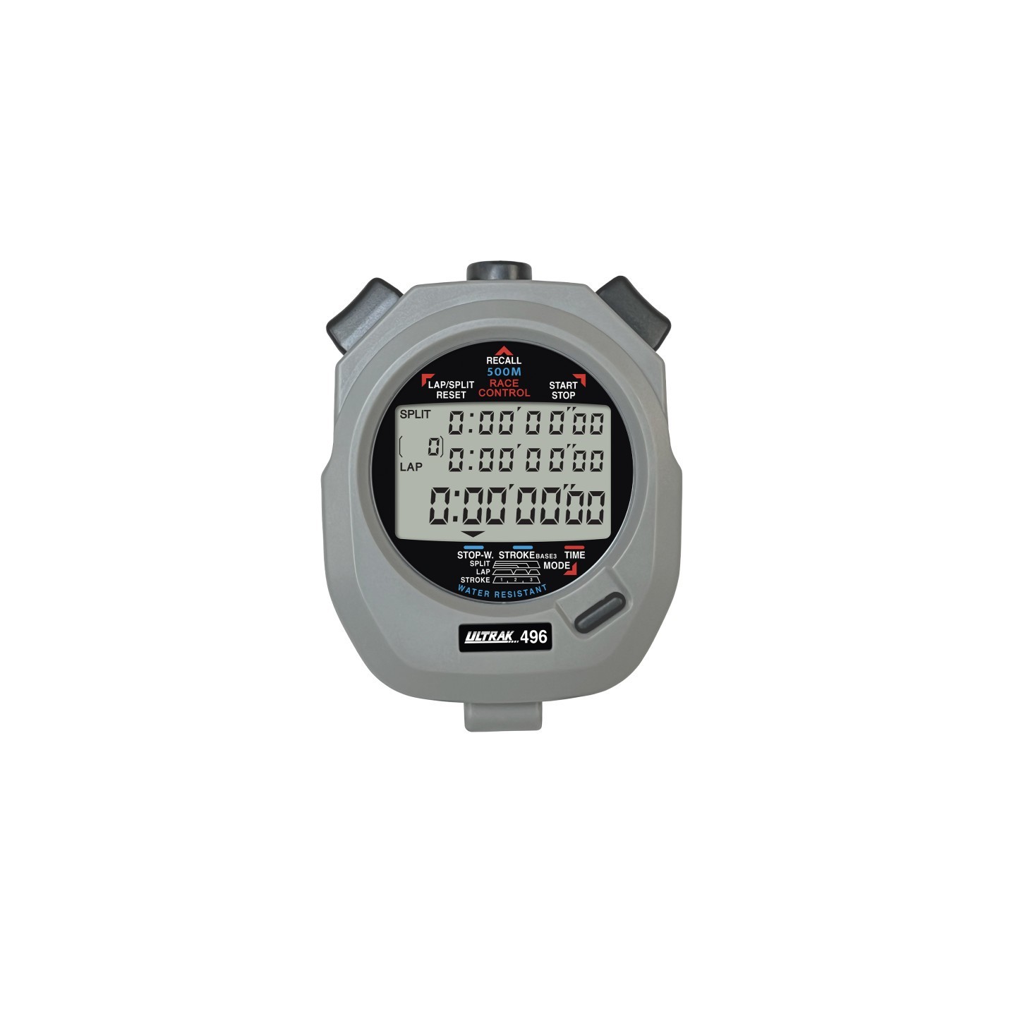 ULTRAK 496 500 Memory Stopwatch, Gray