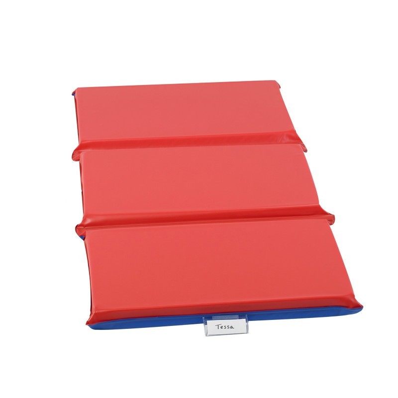 Angeles 2" Infection Control 3 Section Folding Rest Mat - Red/Blue