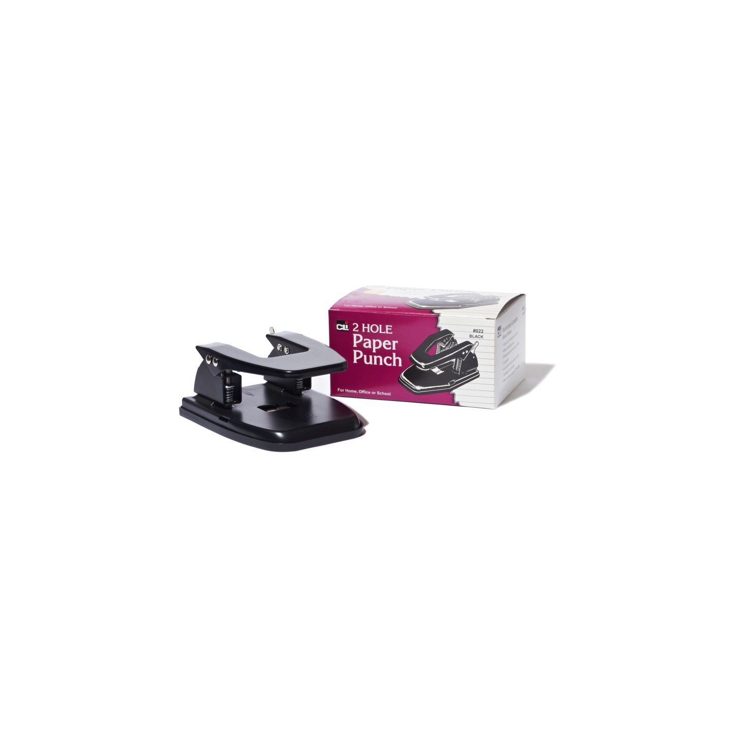Charles Leonard 2-Hole Paper Punch, 2.75 Inch Centers, 30 Sheet Capacity, Black