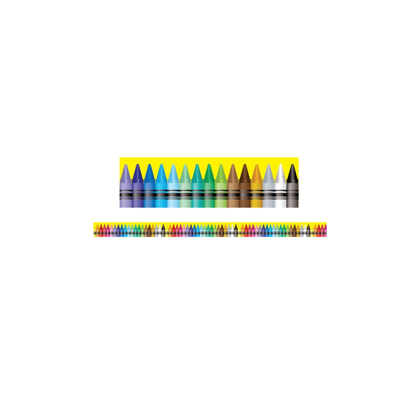 Charles Leonard Magnetic Straight Borders/Trims, 1.5" x 24", Crayon Theme, Pack of 12